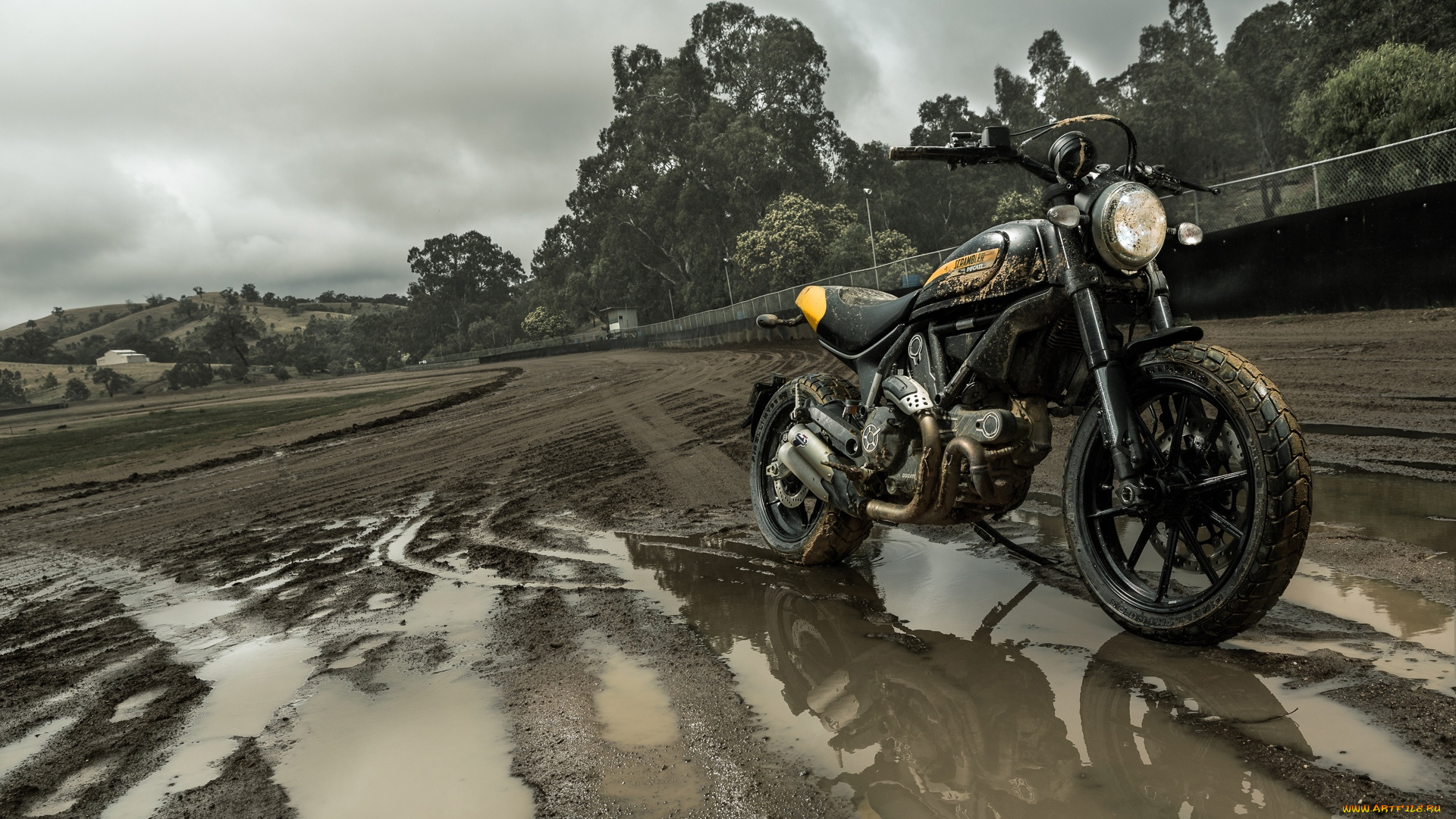 мотоциклы, ducati, scrambler, full, throttle