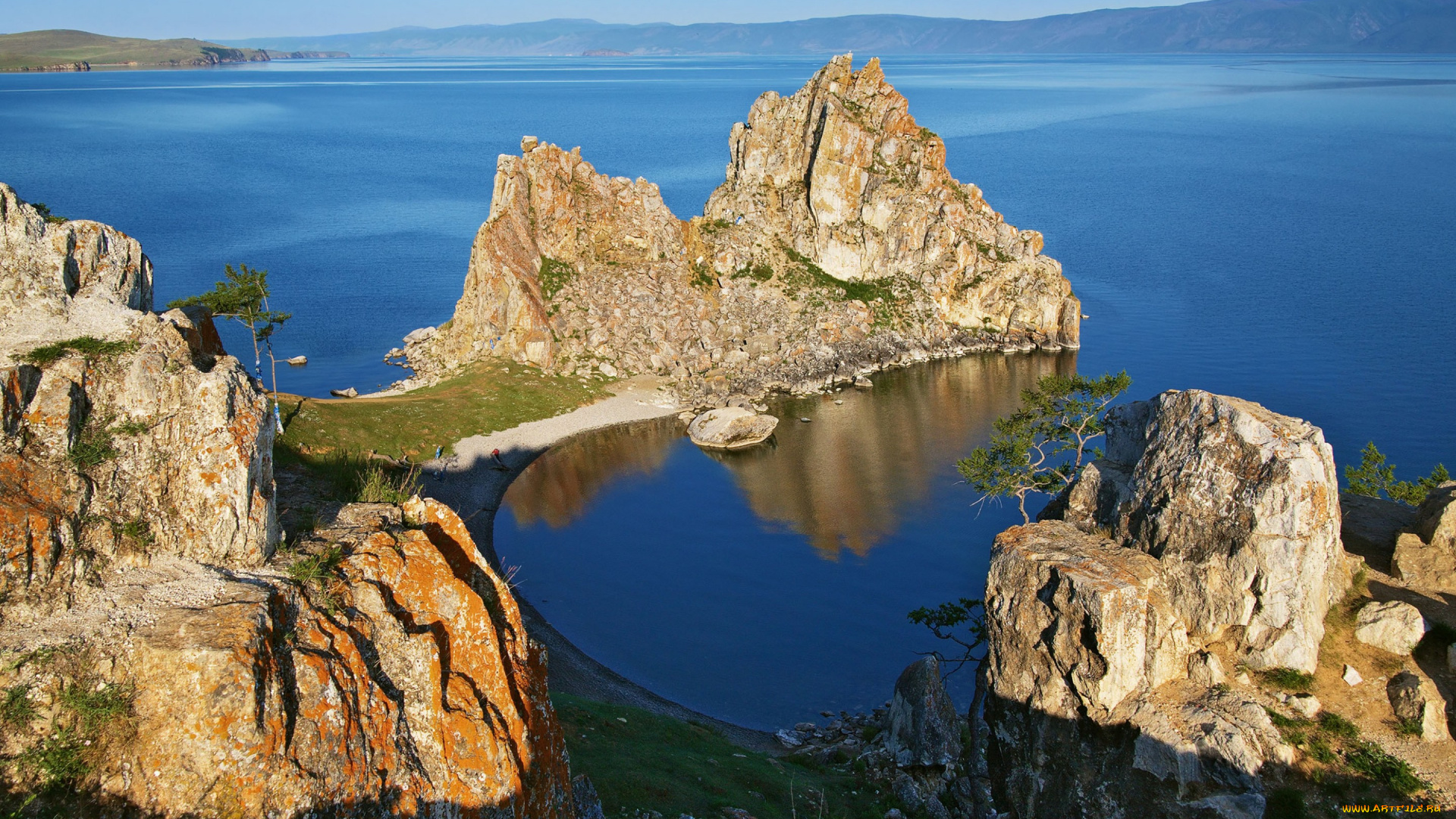 природа, реки, озера, байкал, озеро, скалы, деревья