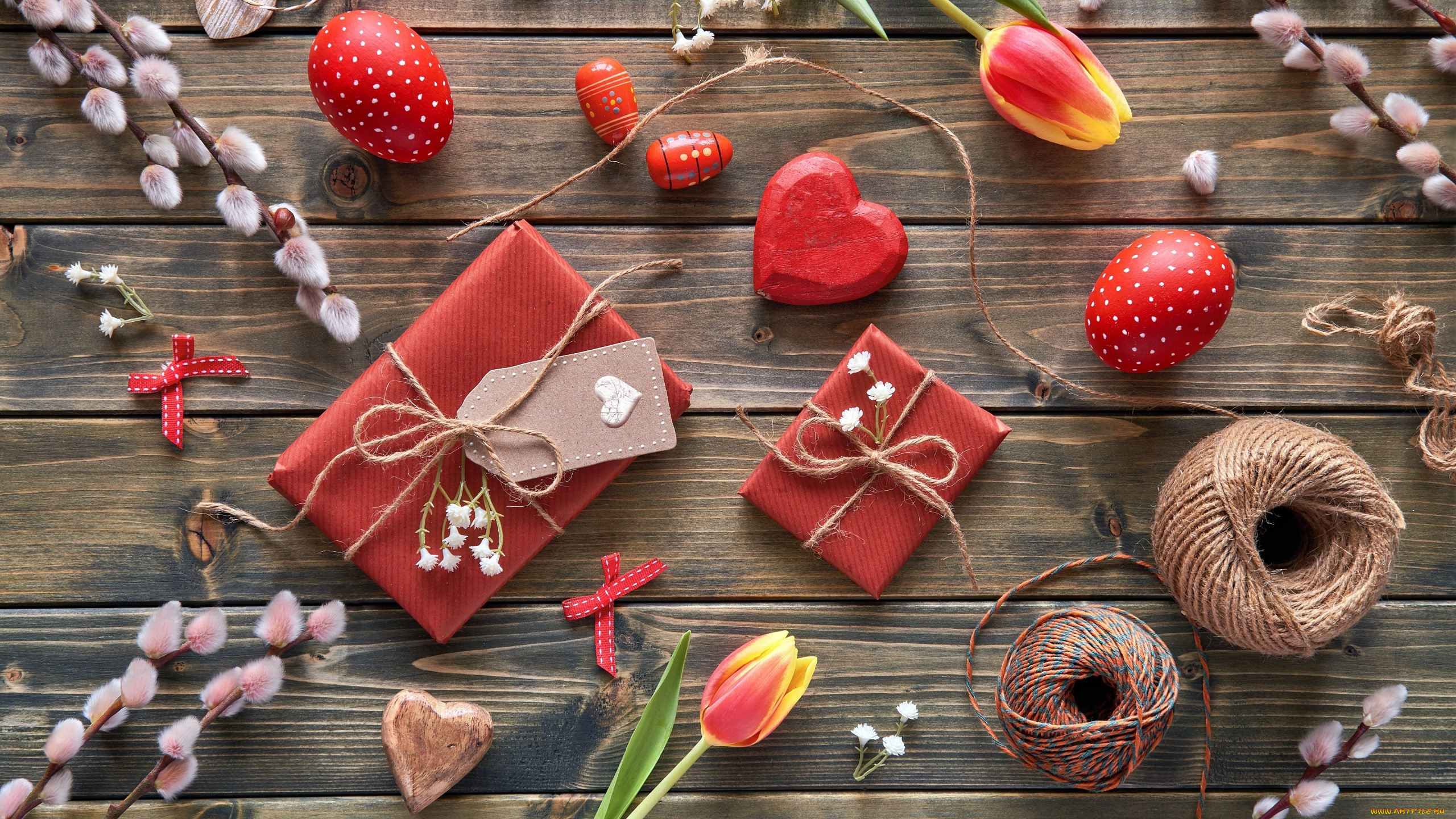 праздничные, пасха, тюльпан, подарки, писанки, верба