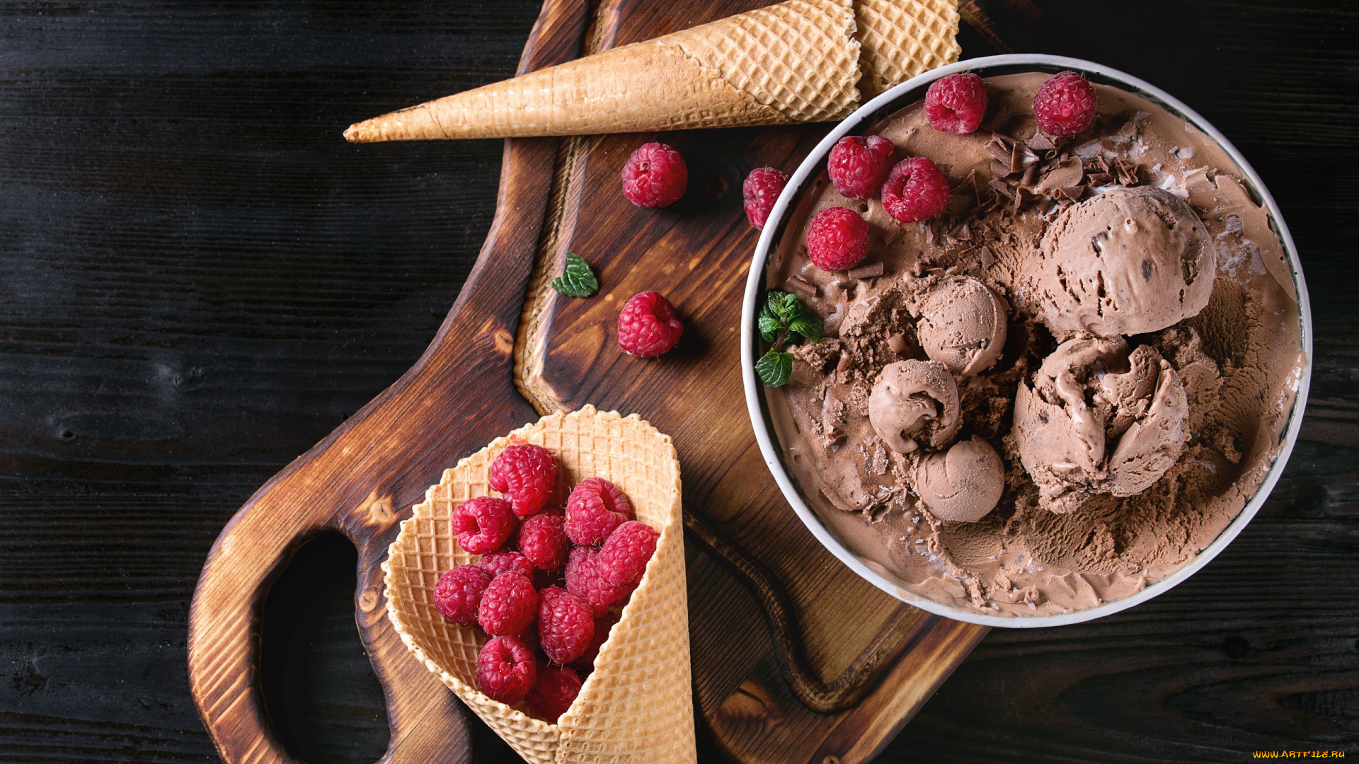 еда, мороженое, , десерты, вафельный, рожок, ягоды, малина