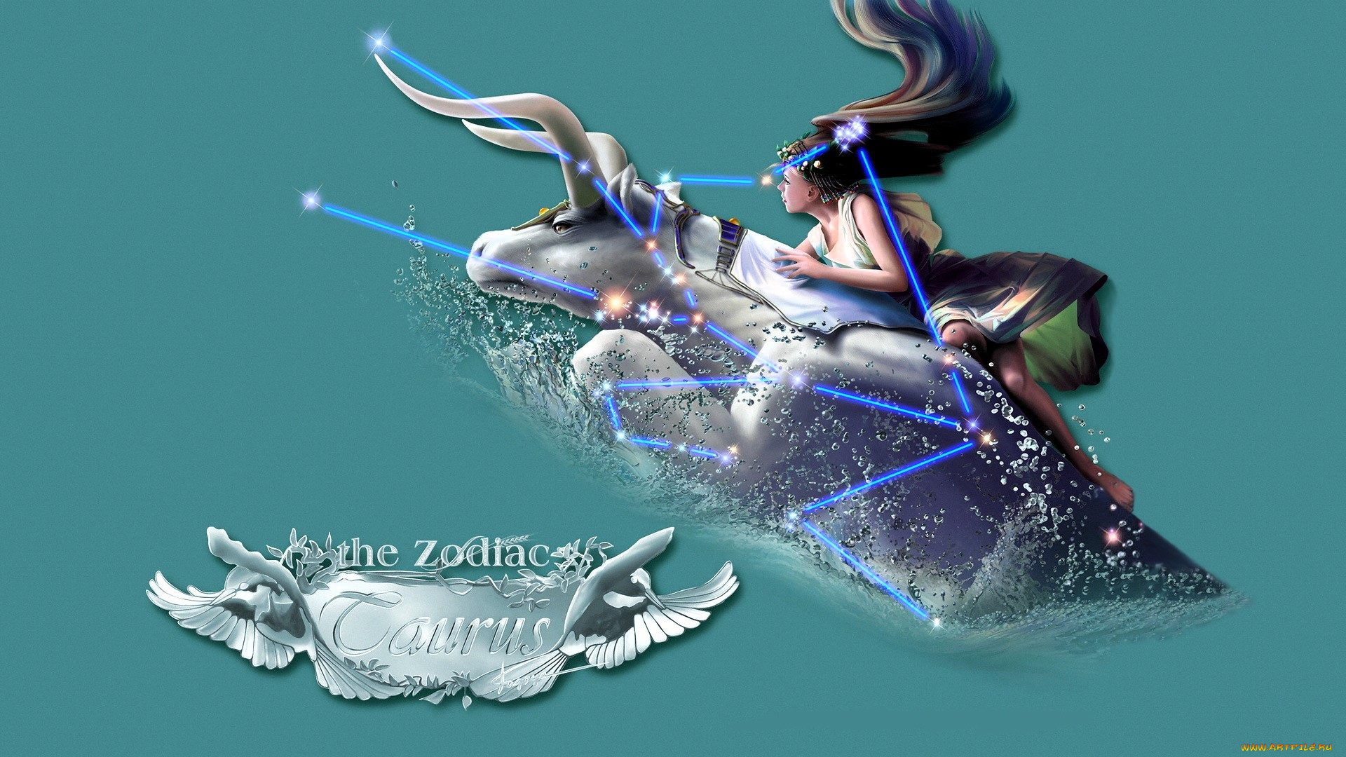 фэнтези, _kagaya, девушка, бык, созвездие, телец