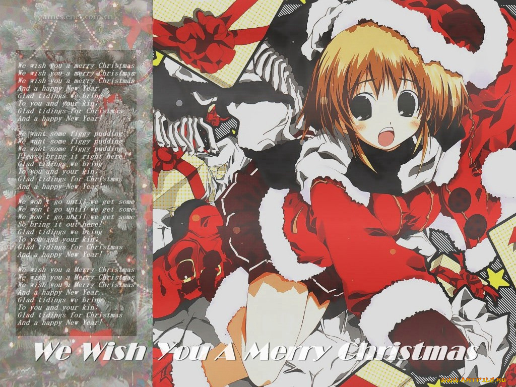 аниме, merry, chrismas, winter