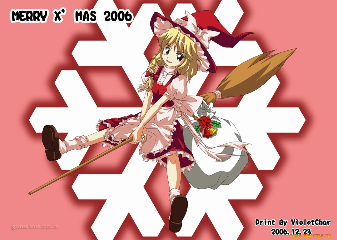 touhou, аниме, merry, chrismas, winter