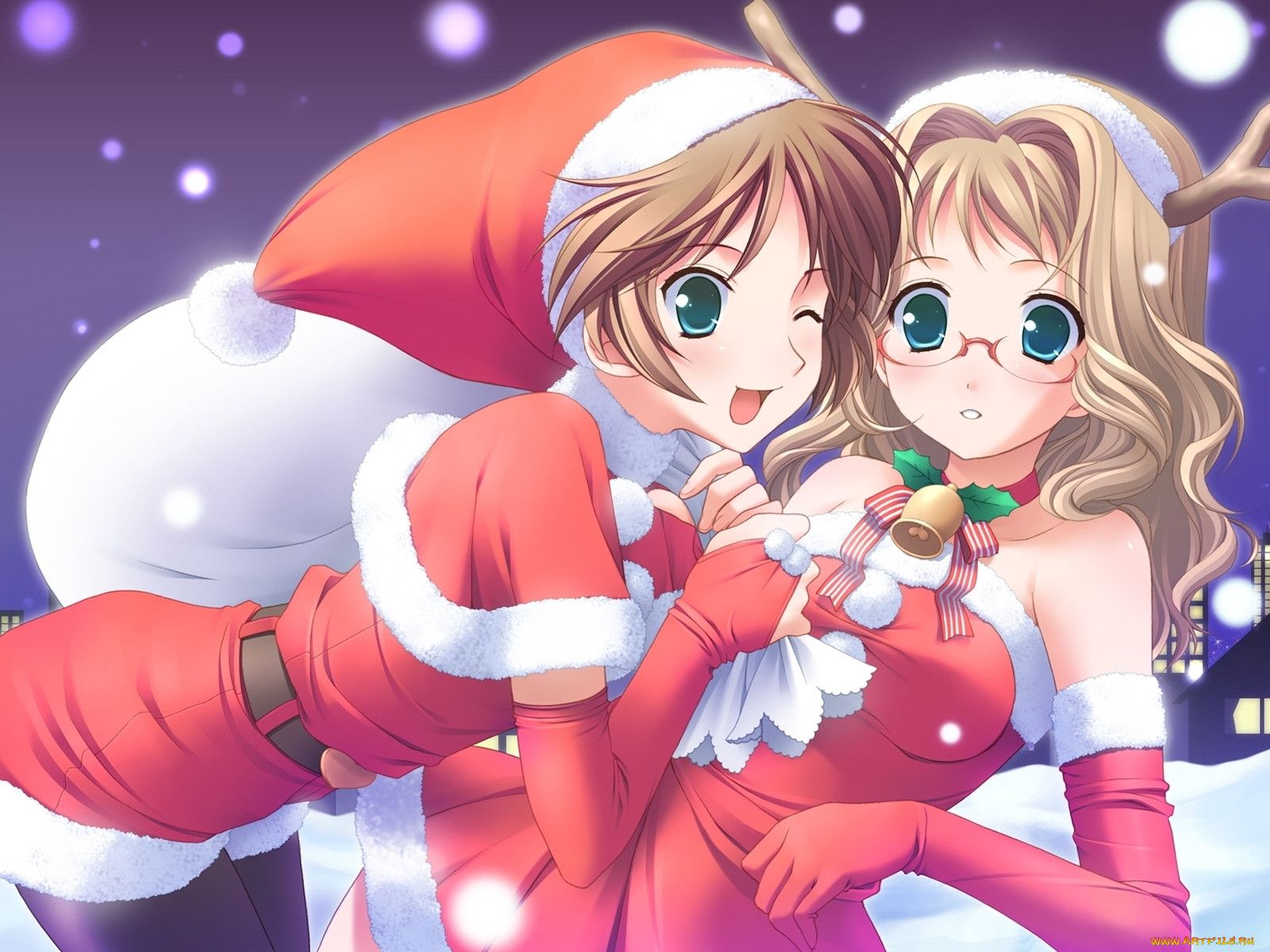 аниме, merry, chrismas, winter