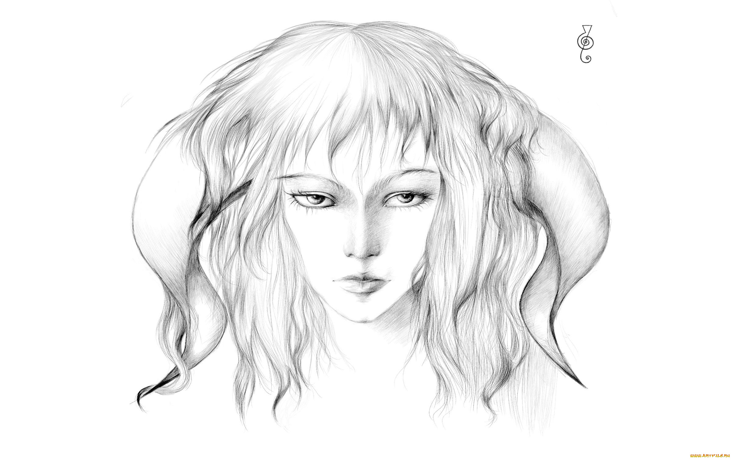 рисованные, люди, девушка, портрет