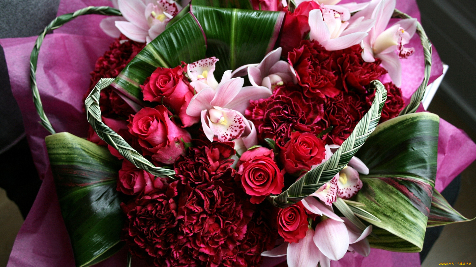 цветы, букеты, композиции, розы, орхидеи, гвоздики