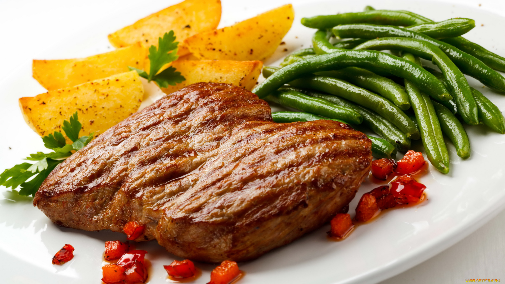 еда, мясные, блюда, овощи, буженина