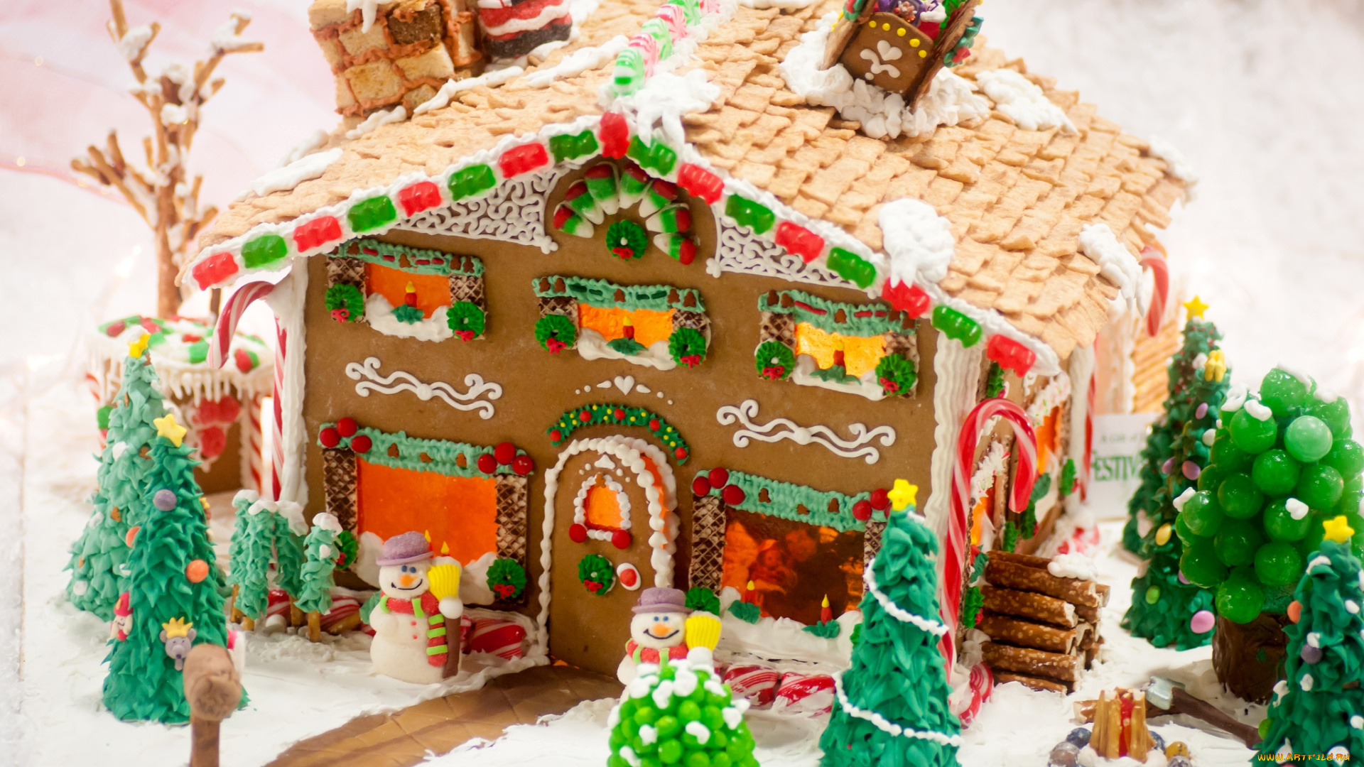праздничные, угощения, пряничный, домик
