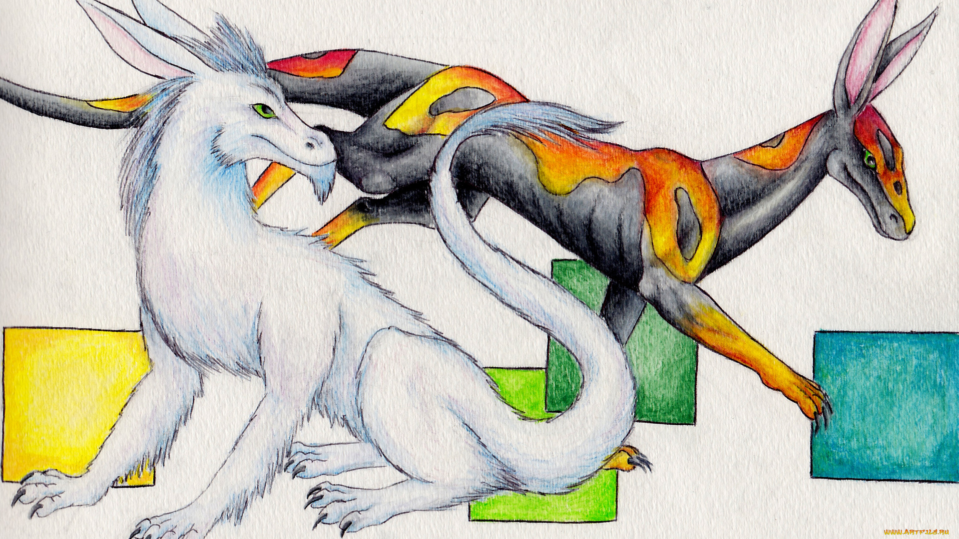 рисованные, животные, сказочные, мифические, звери