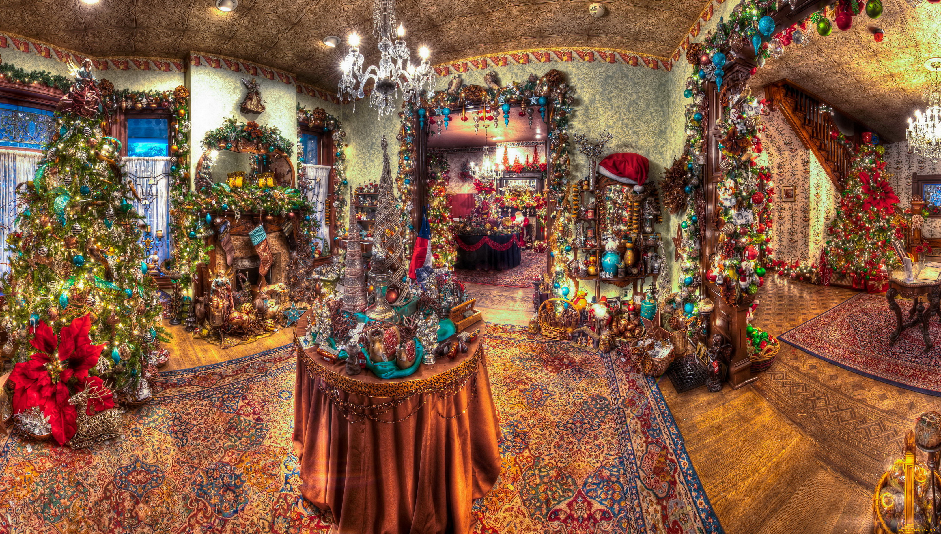 праздничные, новогодний, очаг, елка, новый, год