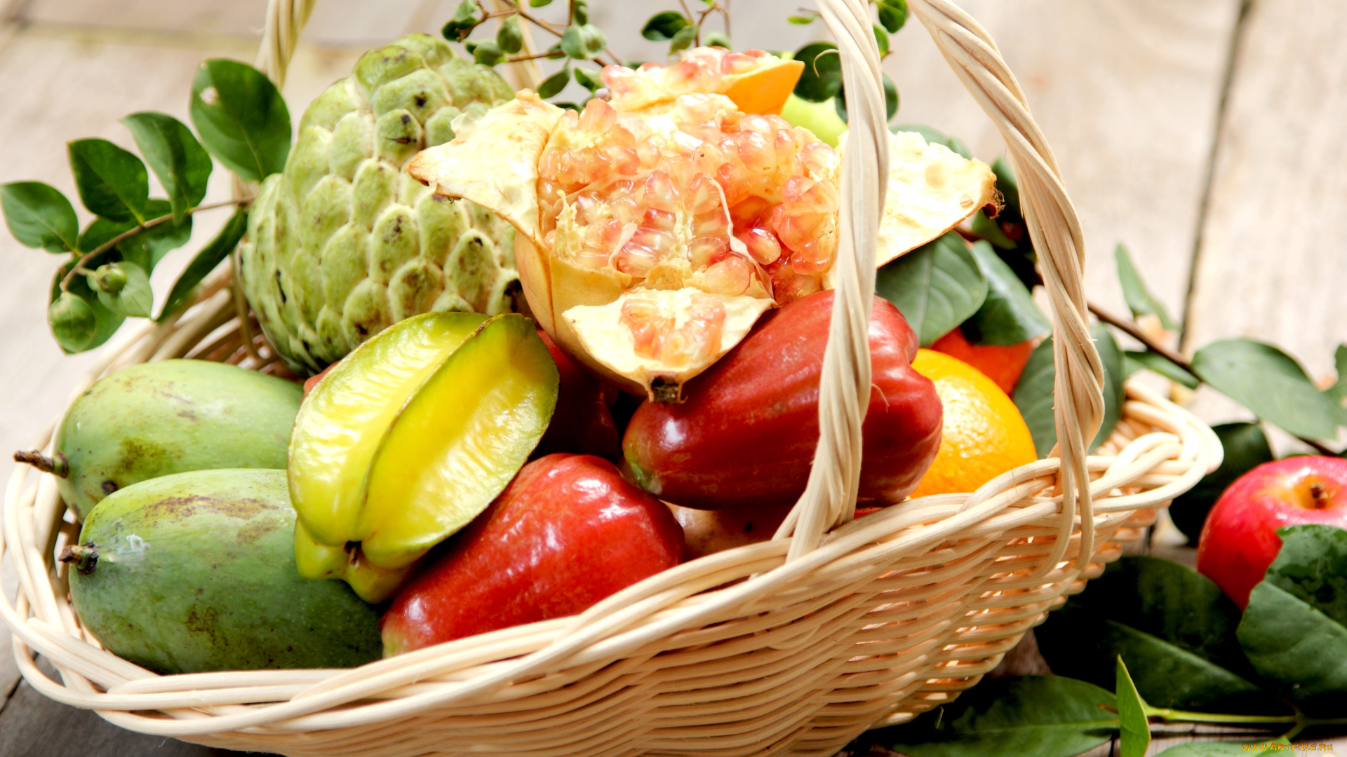 еда, фрукты, , ягоды, гранат, карамболь