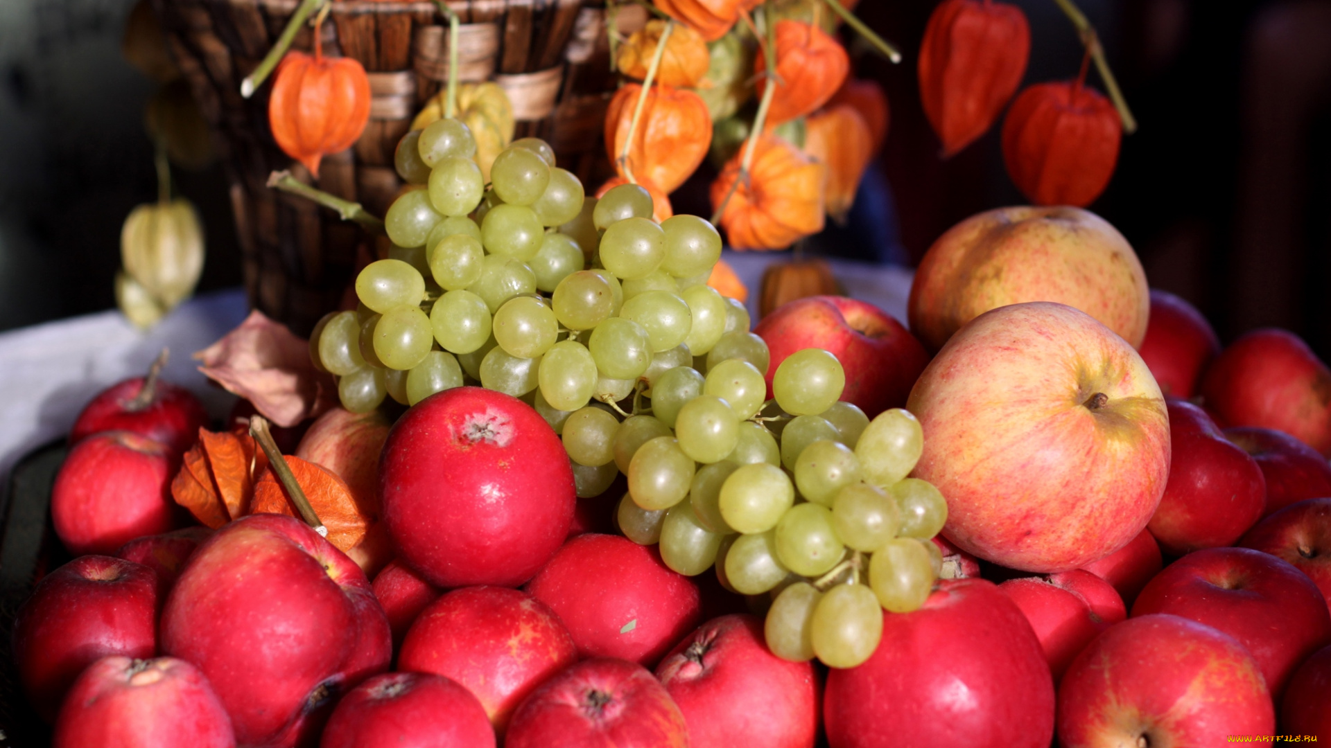 еда, фрукты, , ягоды, яблоки, виноград