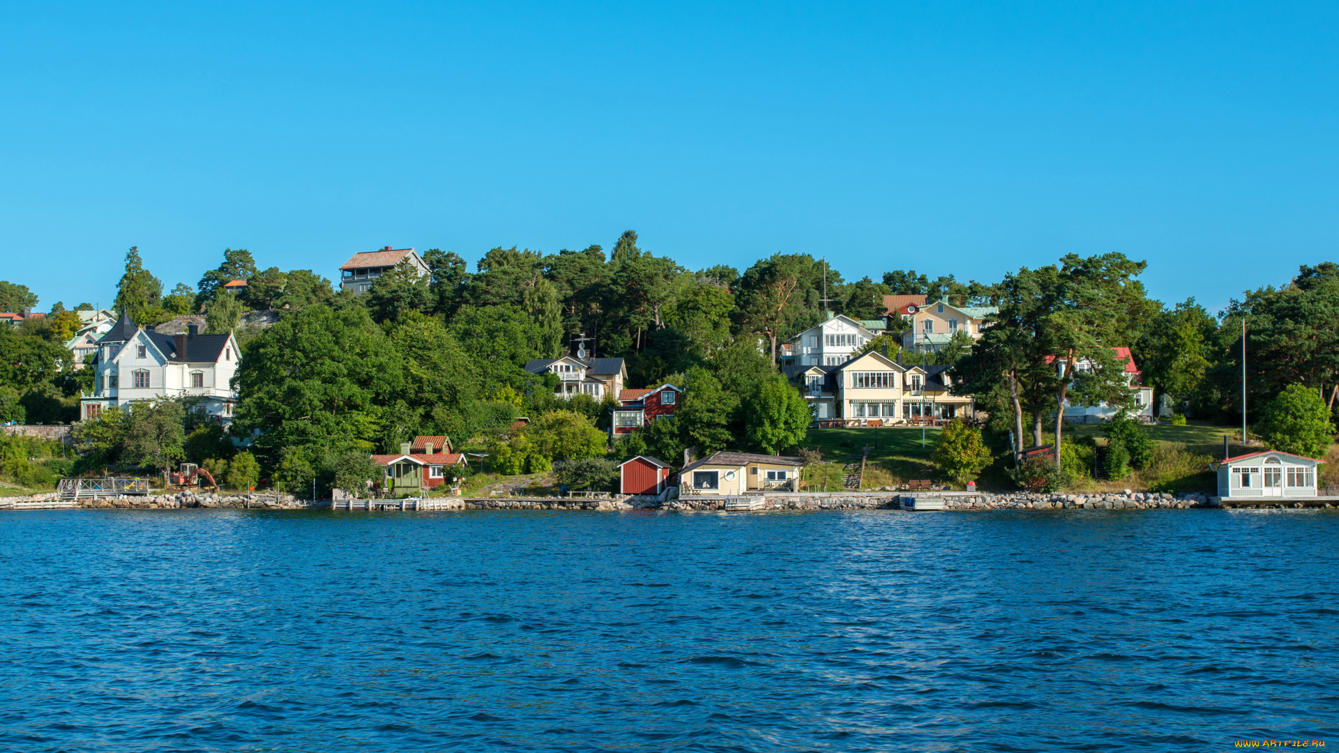 города, , , , швеция, , , дома, море, берег