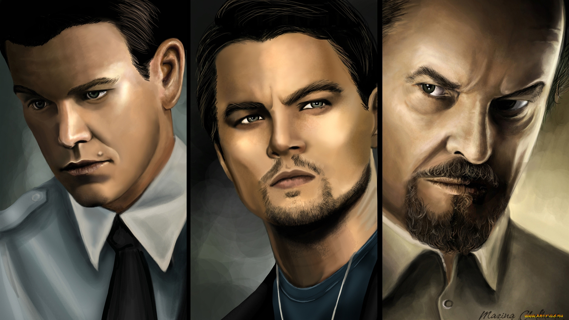 кино, фильмы, the, departed, арт, рисунок, фильм, the, departed