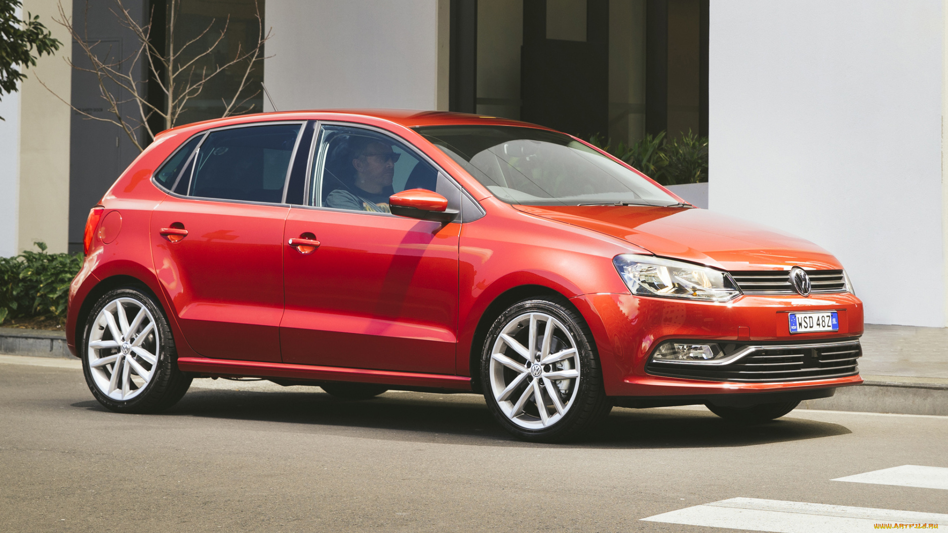 автомобили, volkswagen, polo, 2014г, красный, typ, 6r, au-spec, 5-door, tsi