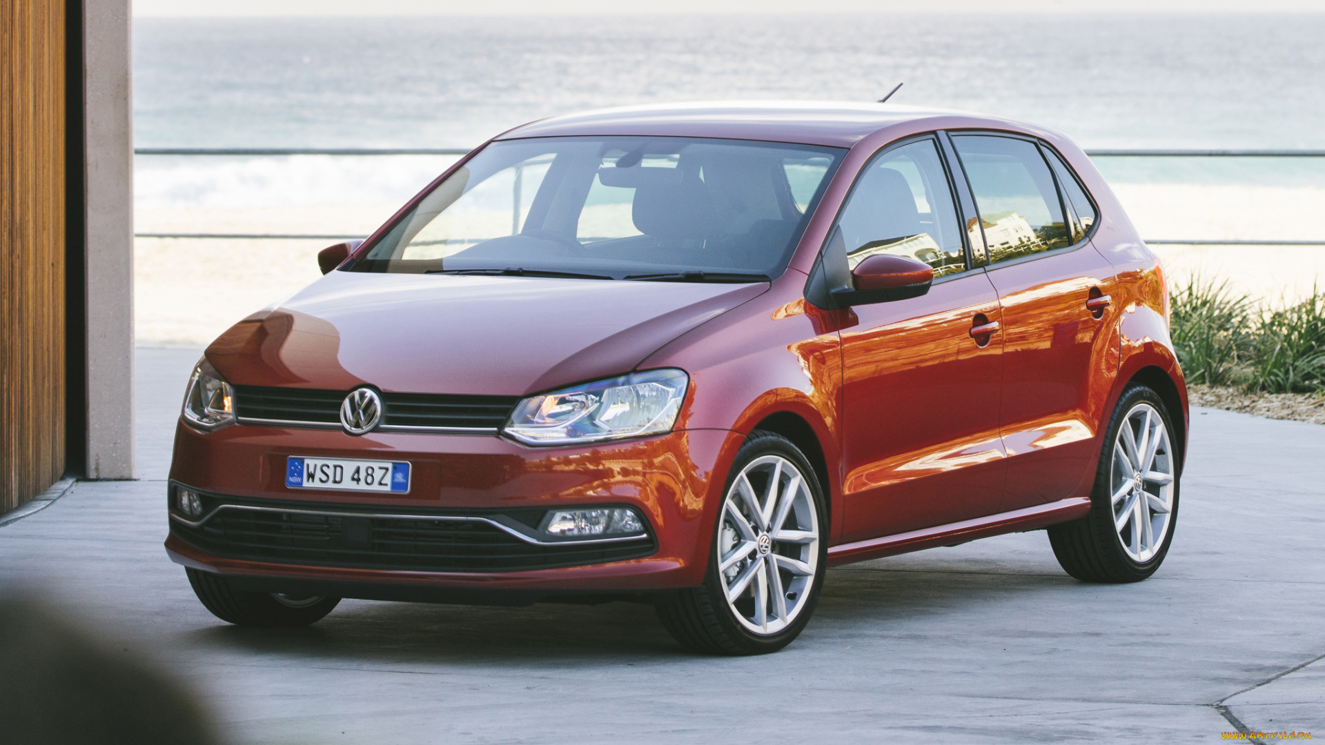 автомобили, volkswagen, typ, 6r, au-spec, 5-door, tsi, красный, 2014г, polo