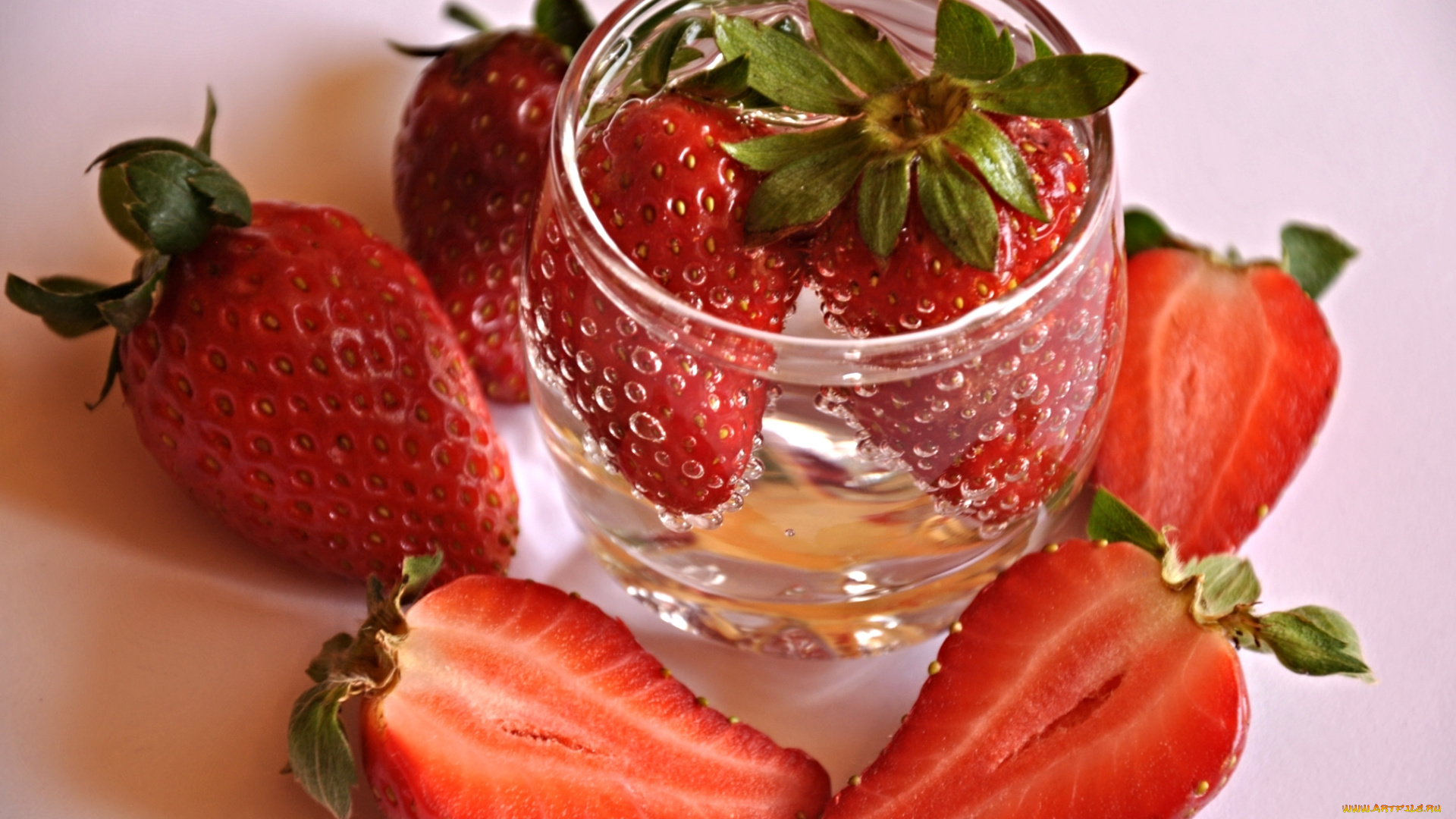 еда, клубника, , земляника, бокал, ягоды