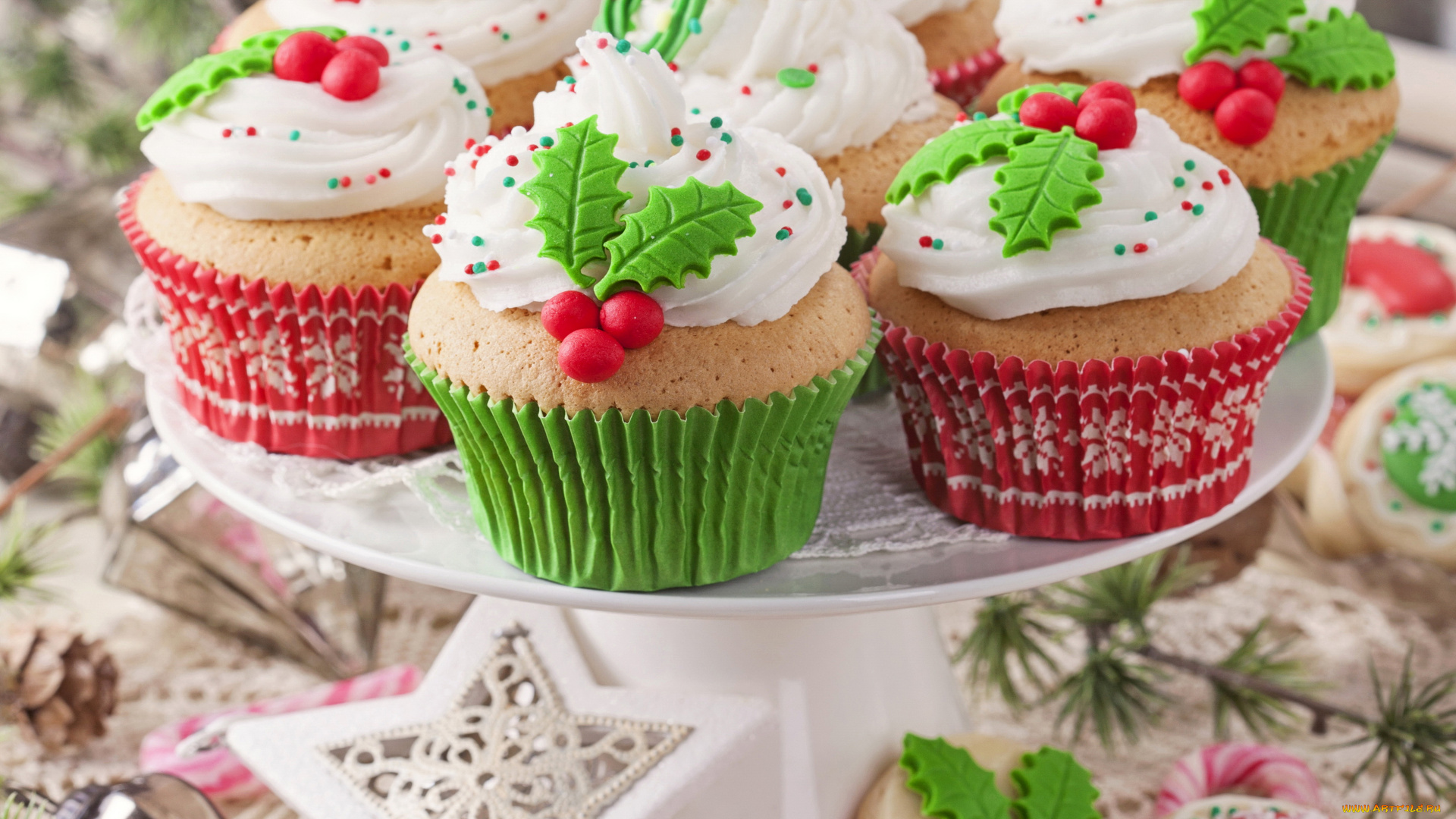 еда, пирожные, , кексы, , печенье, новый, год, печентье