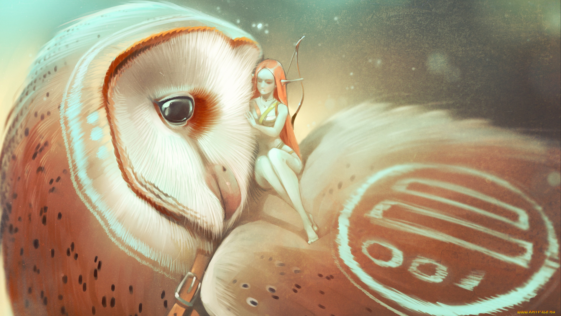 gaudibuendia, фэнтези, существа, существо, арт, крылья, сова, птица