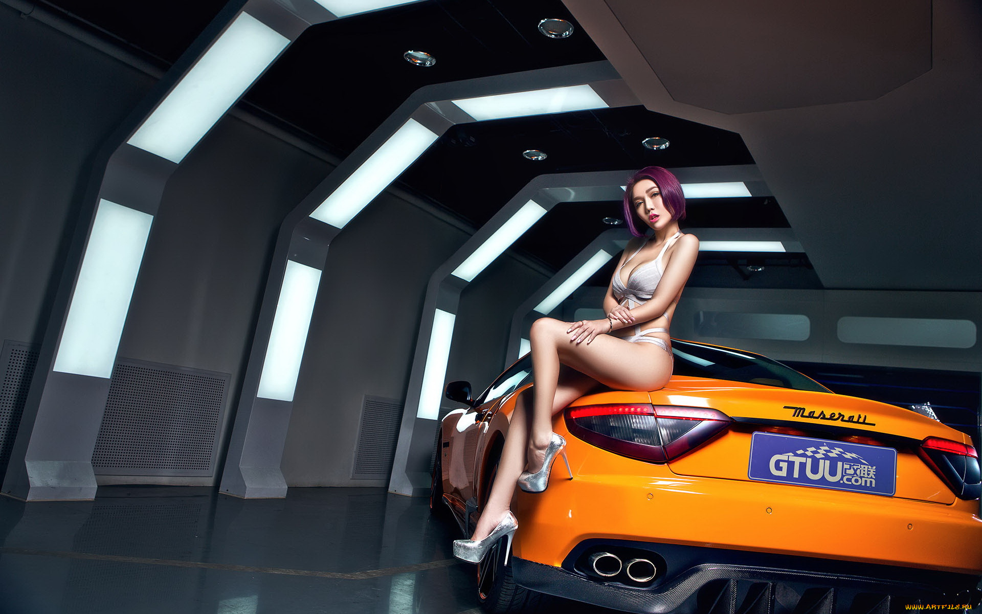 автомобили, -авто, с, девушками, девушка, взгляд, фон, автомобиль, азиатка, купальник