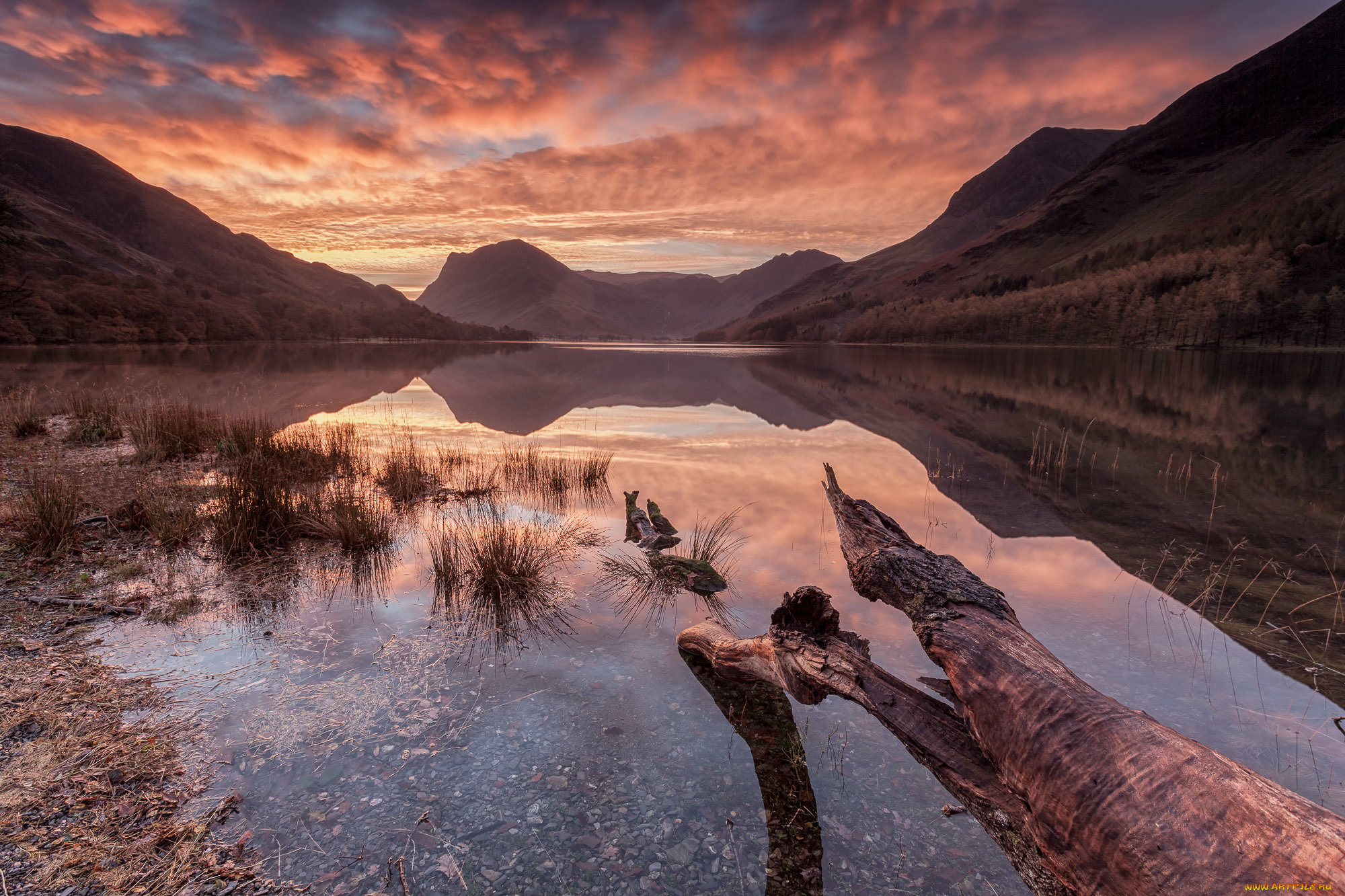 природа, реки, озера, озеро, горы, небо, закат, пейзаж, отражение, облака