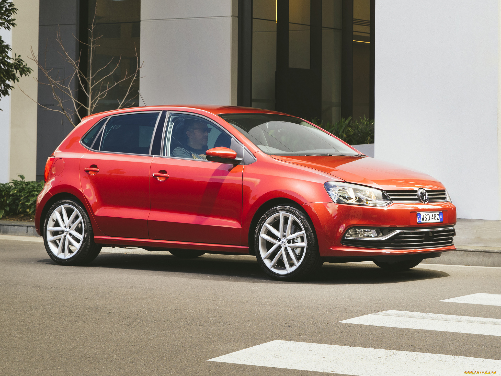 автомобили, volkswagen, polo, 2014г, красный, typ, 6r, au-spec, 5-door, tsi