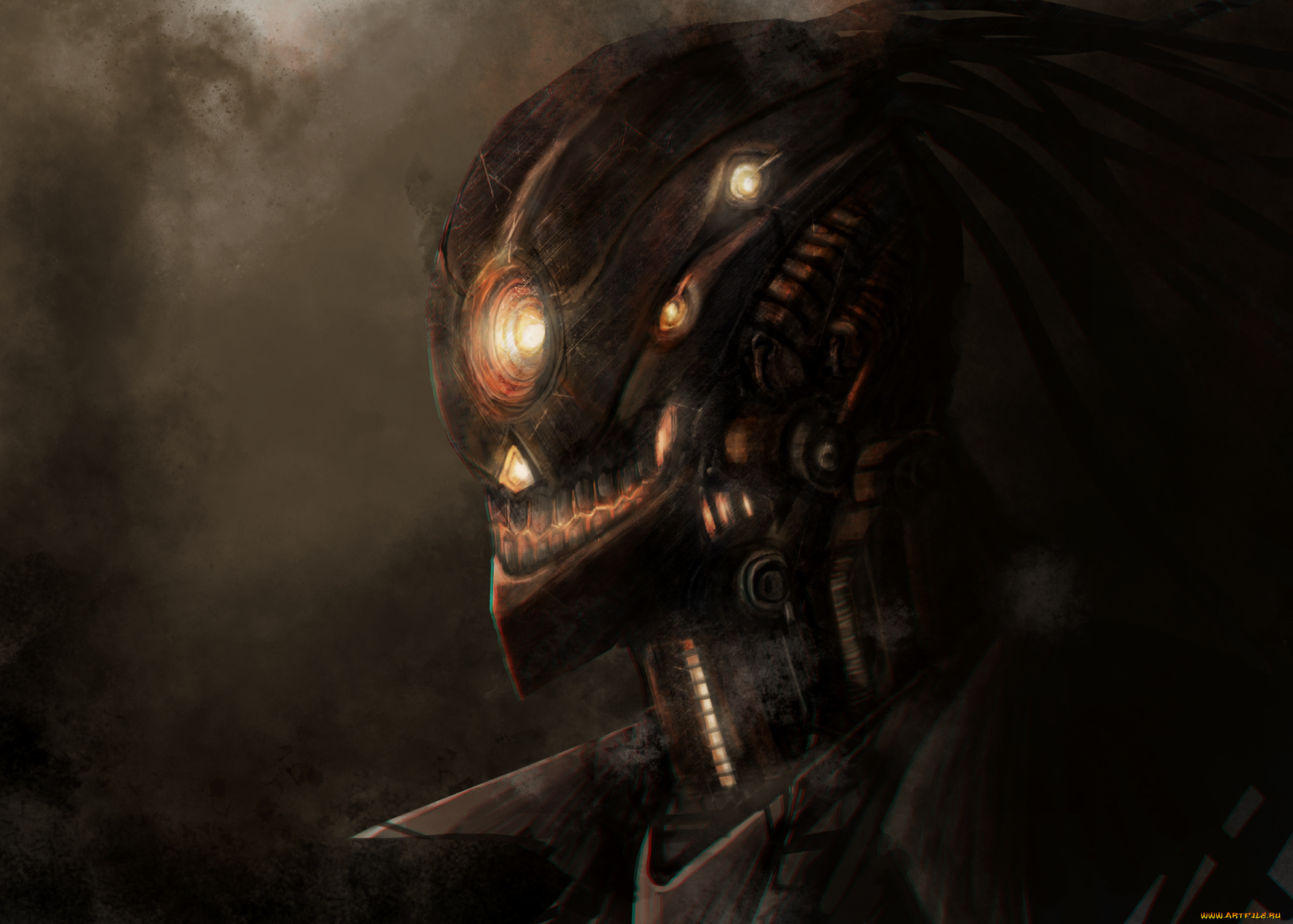 фэнтези, роботы, , киборги, , механизмы, фантастика, sci-fi, улыбка, робот, инопланетянин, арт