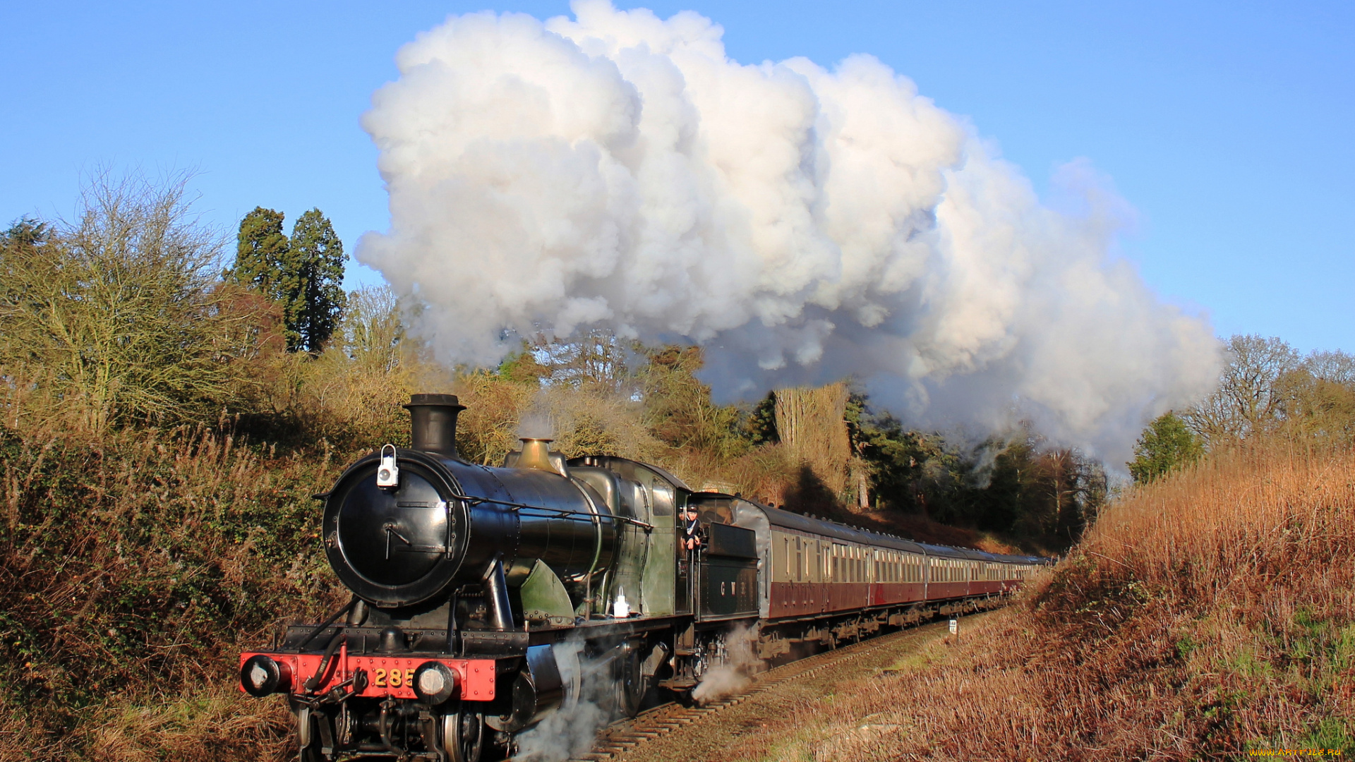 техника, паровозы, дорога, железная, рельсы, паровоз