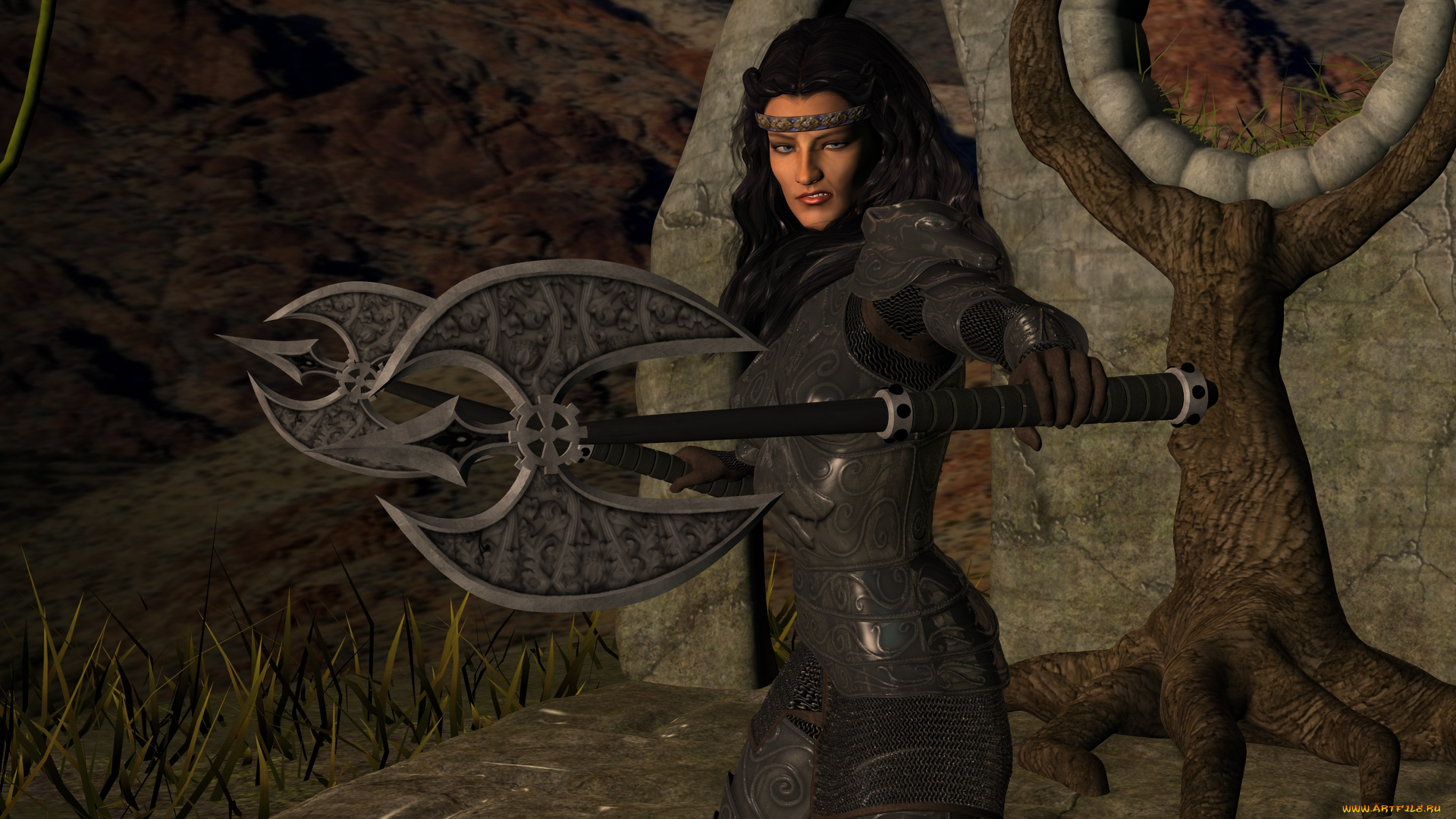 3д, графика, фантазия, , fantasy, девушка, фон, взгляд