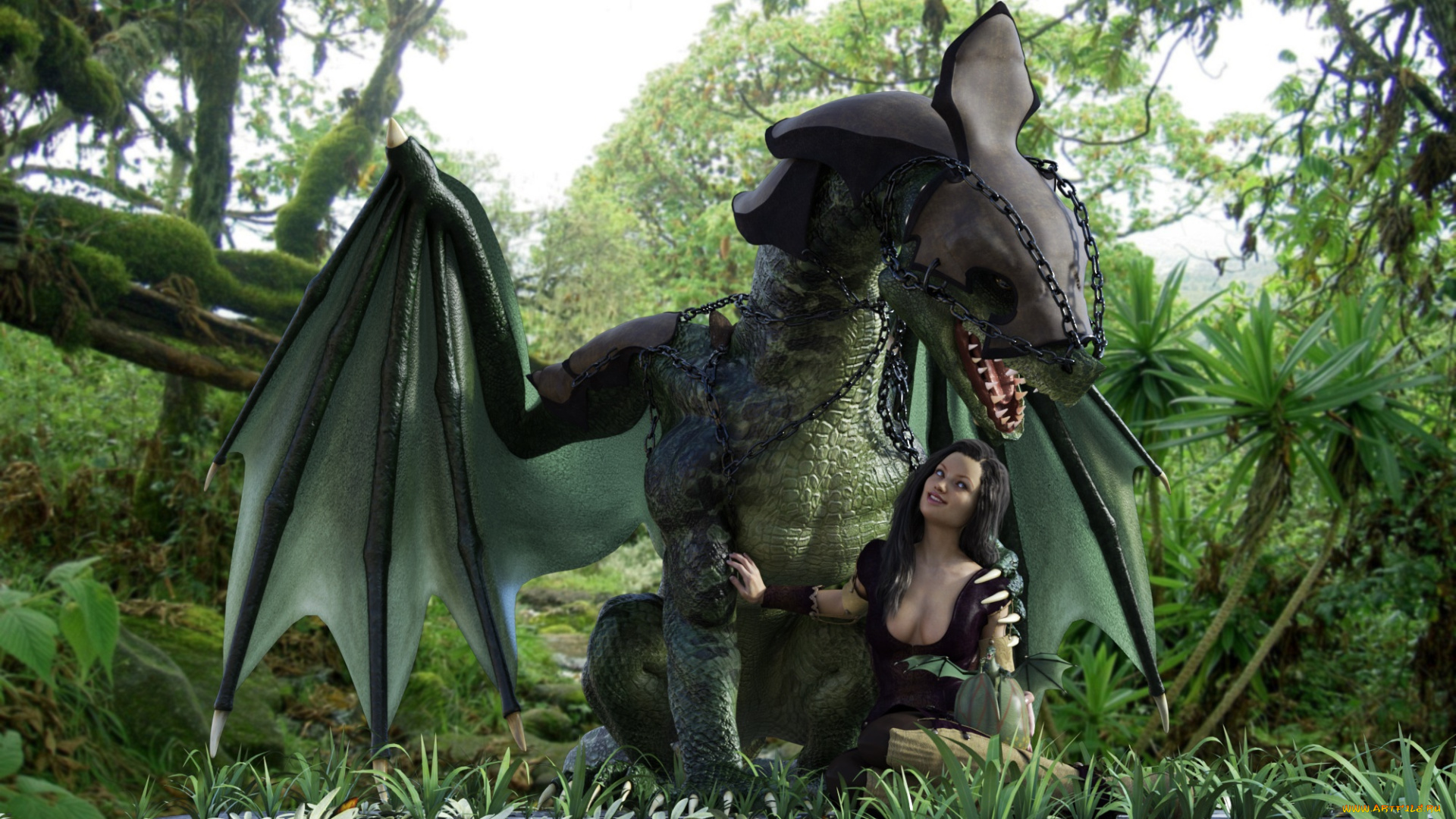 3д, графика, фантазия, , fantasy, девушка, фон, взгляд