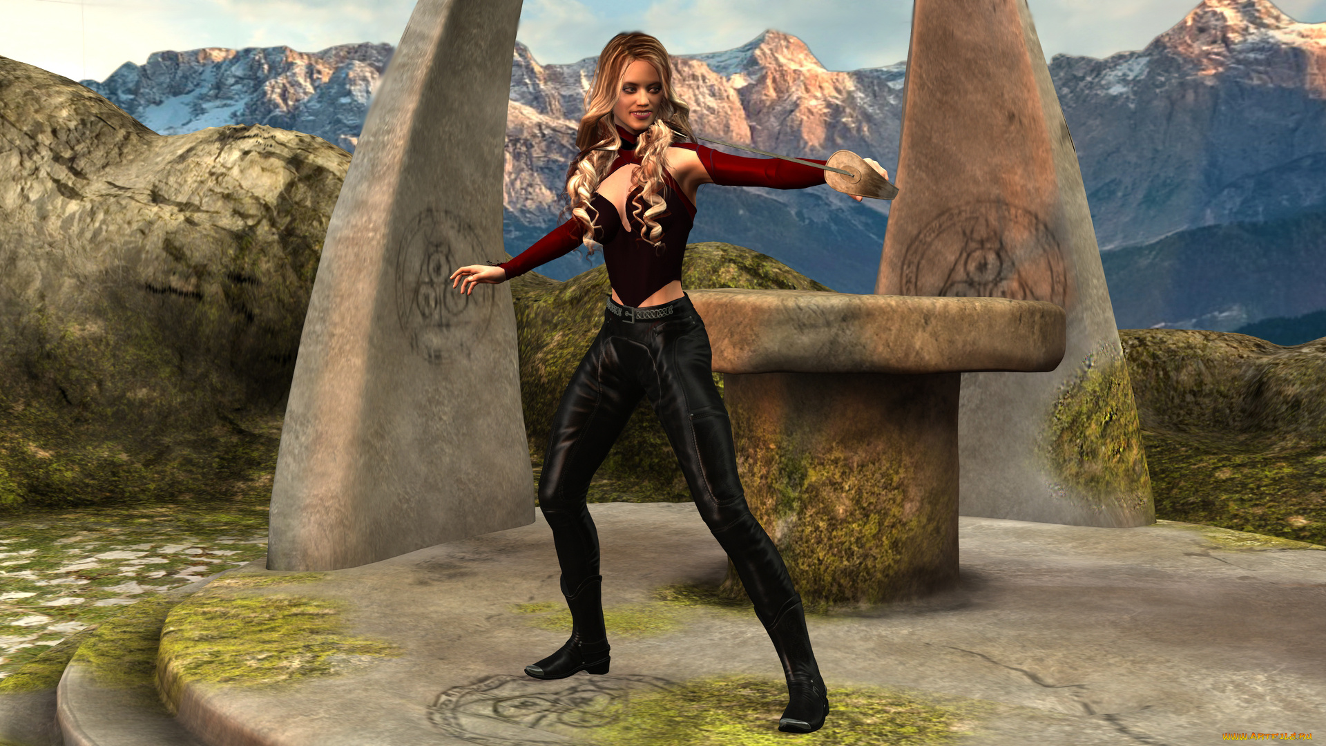 3д, графика, фантазия, , fantasy, взгляд, фон, девушка