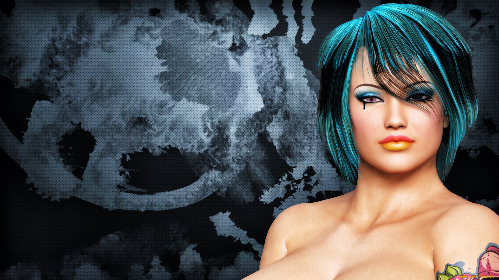 3д, графика, портрет, , portraits, девушка, взгляд, фон