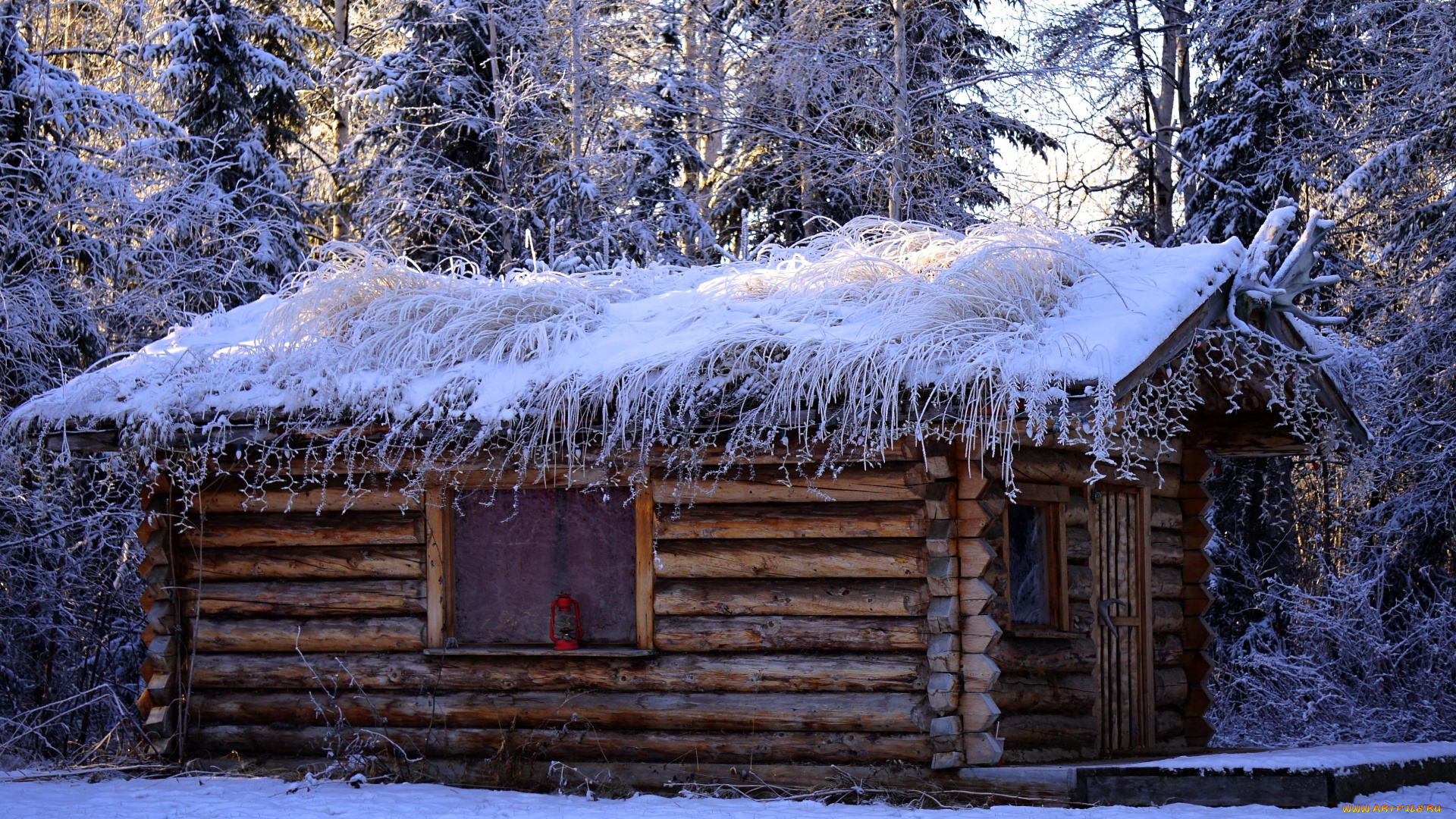 города, -, здания, , дома, пейзаж, зима, лес, домик, деревья