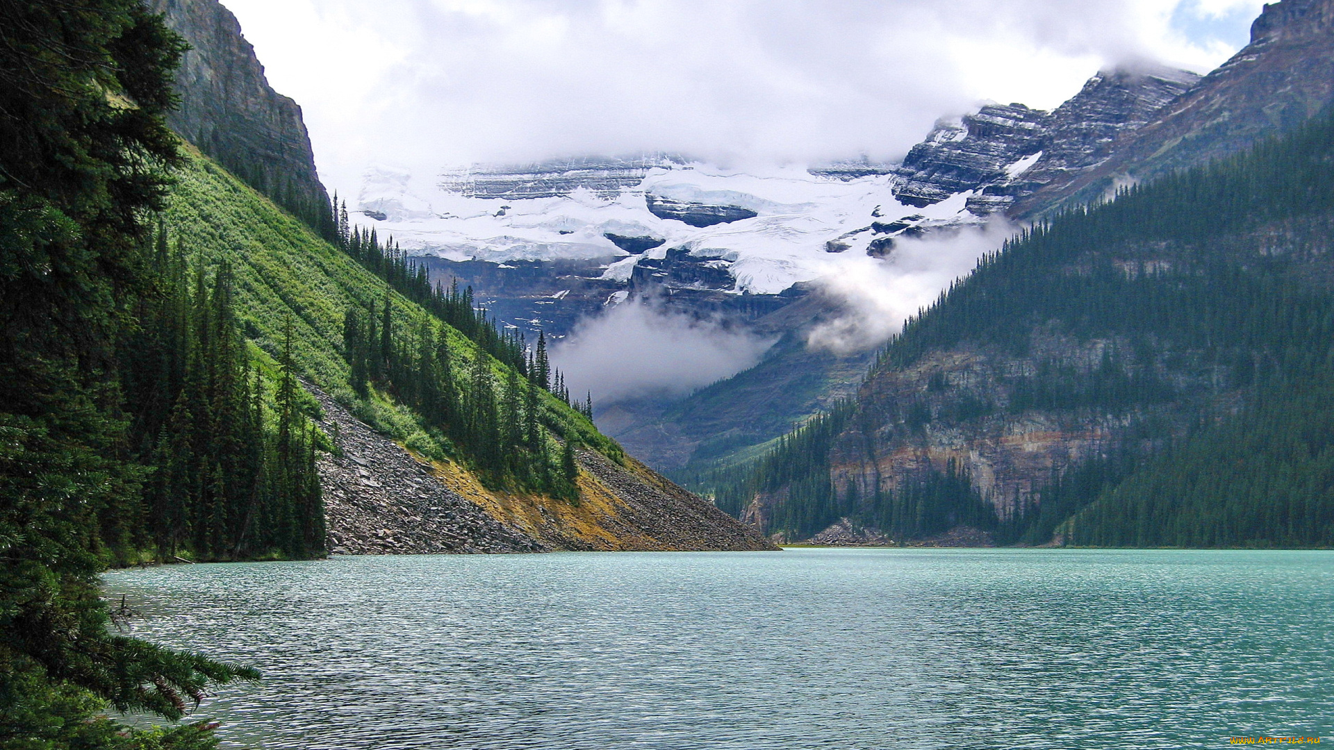 природа, горы, озеро