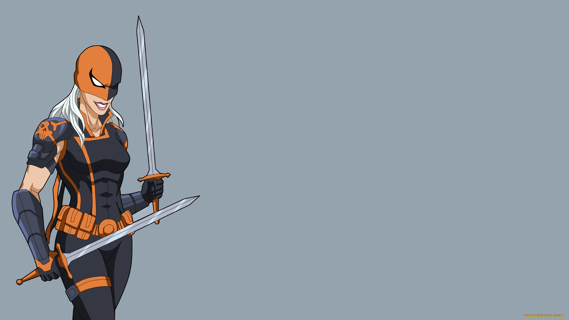 рисованное, комиксы, девушка, взгляд, фон, оружие