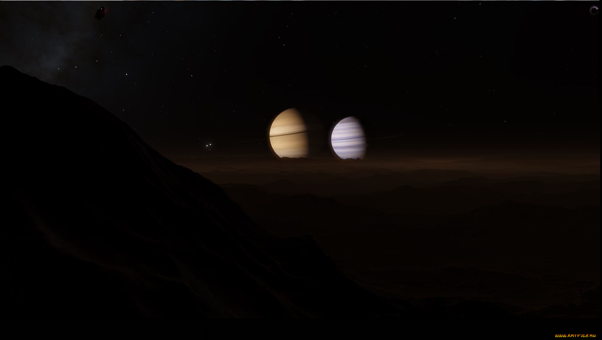 космос, арт, звезды, планеты, галактика, вселенная