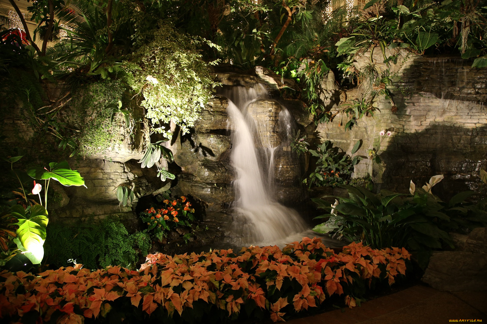 природа, водопады, поток, камни