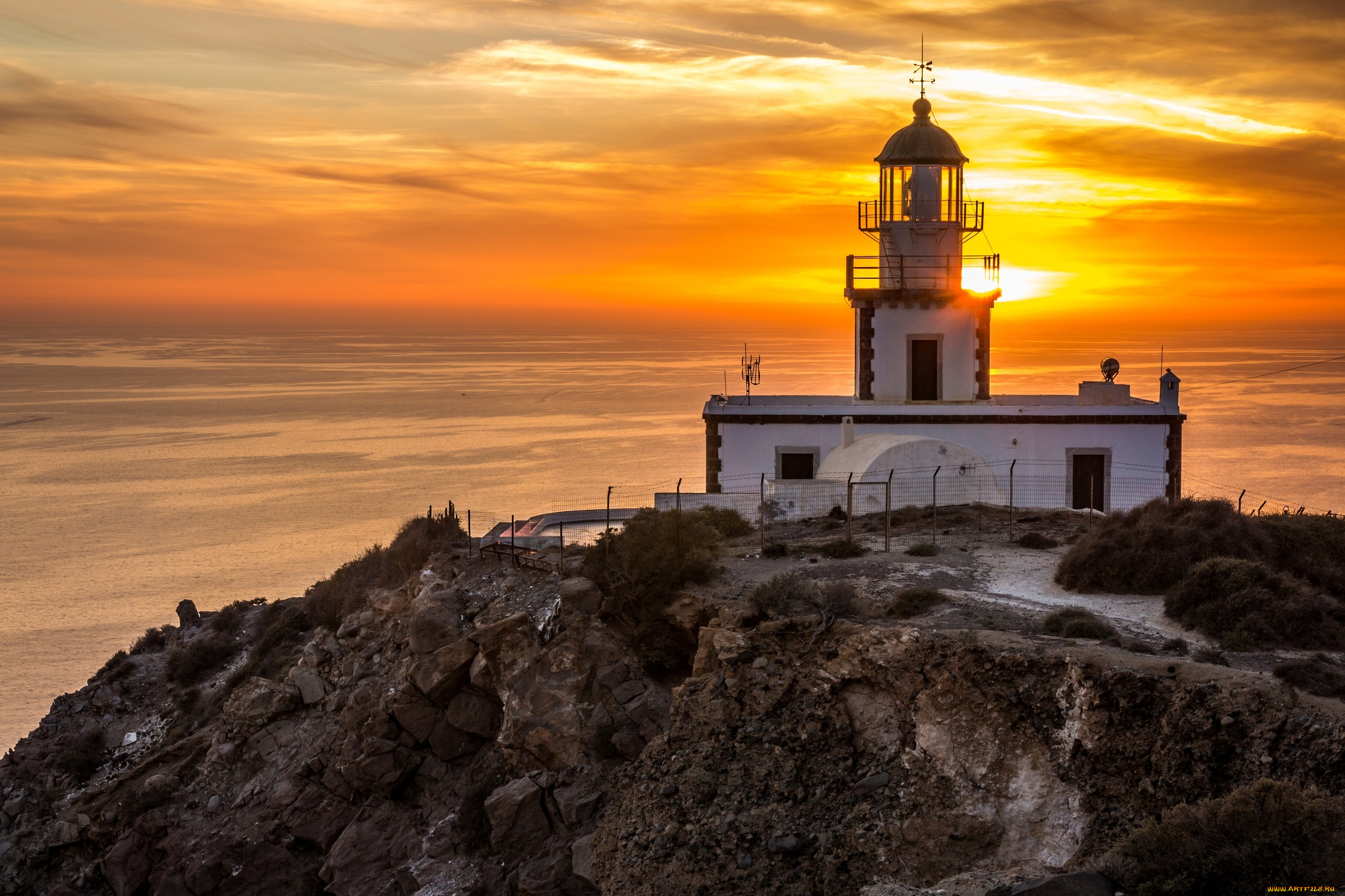природа, маяки, пейзаж, закат, море