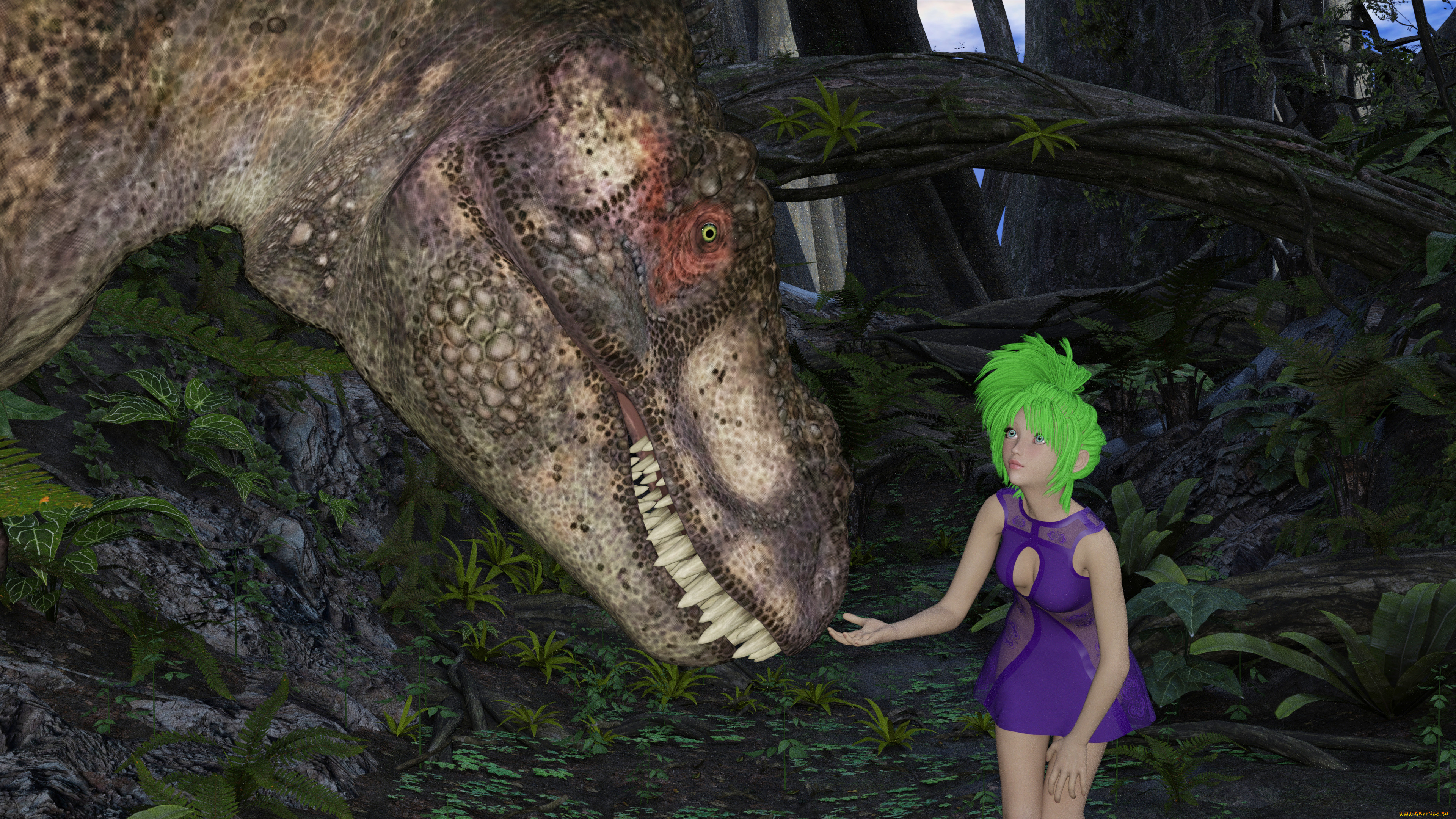 3д, графика, фантазия, , fantasy, девочка, взгляд, фон, дракон