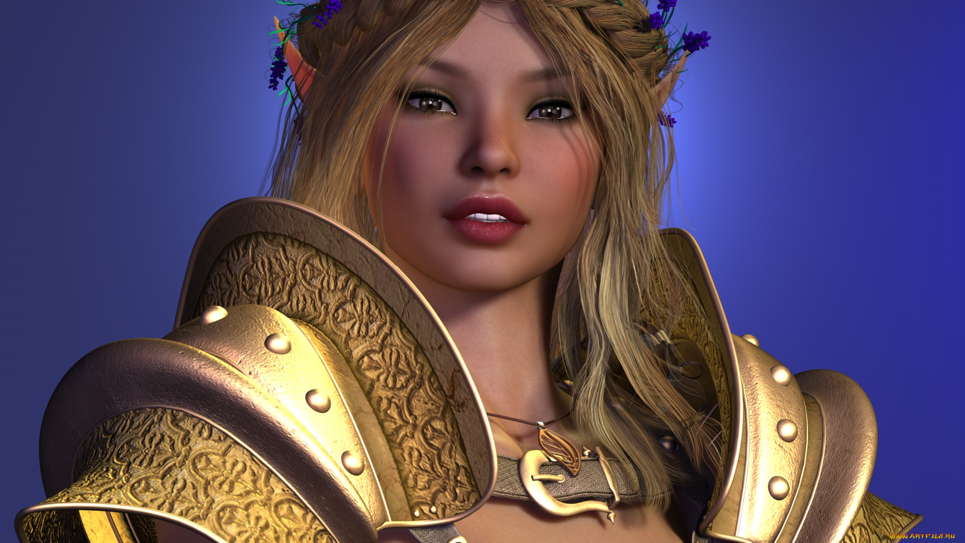 3д, графика, эльфы, , elves, эльфийка, фон, взгляд