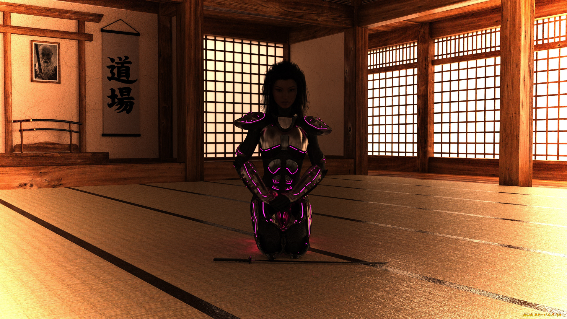 3д, графика, фантазия, , fantasy, фон, взгляд, девушка