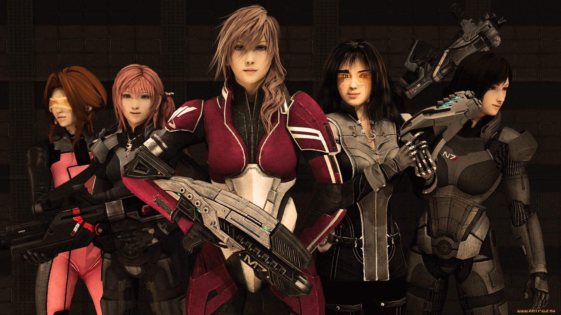 3д, графика, фантазия, , fantasy, оружие, взгляд, фон, девушки