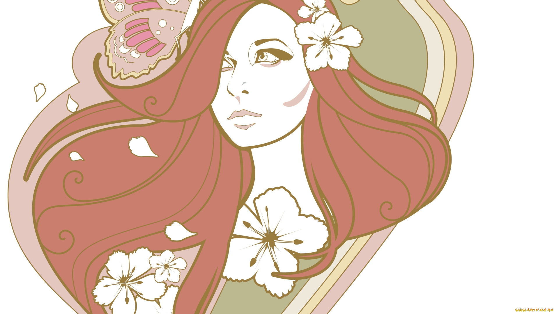 векторная, графика, люди, , people, девушка, взгляд, фон