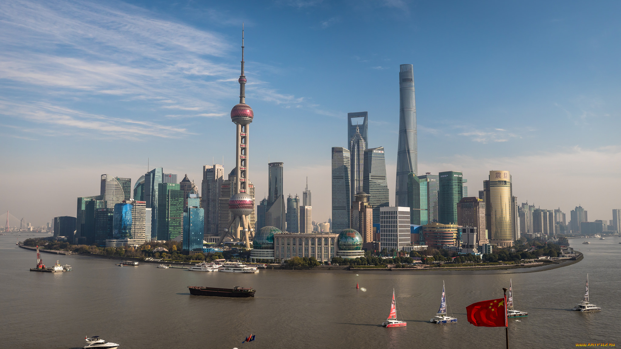 pudong, города, -, панорамы, небоскребы, панорама