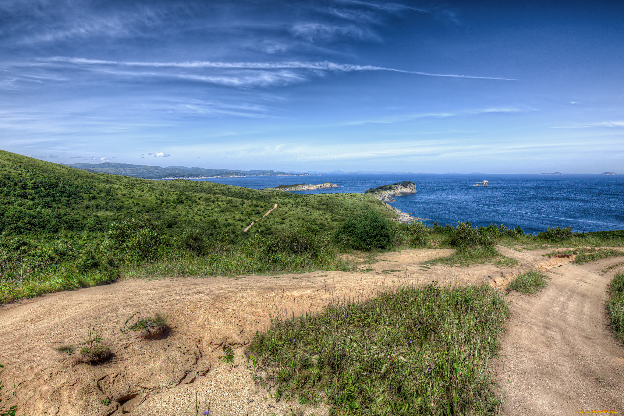 природа, побережье, простор