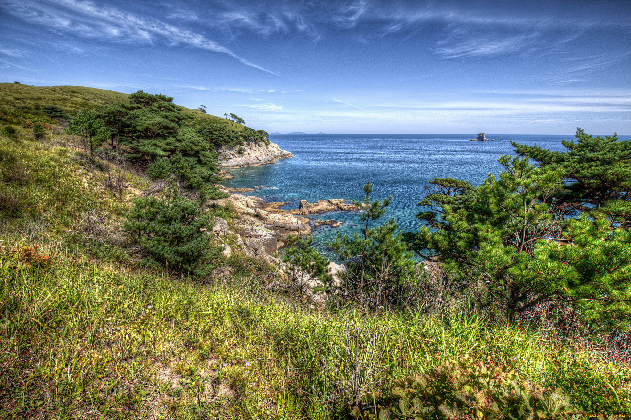 природа, побережье, простор