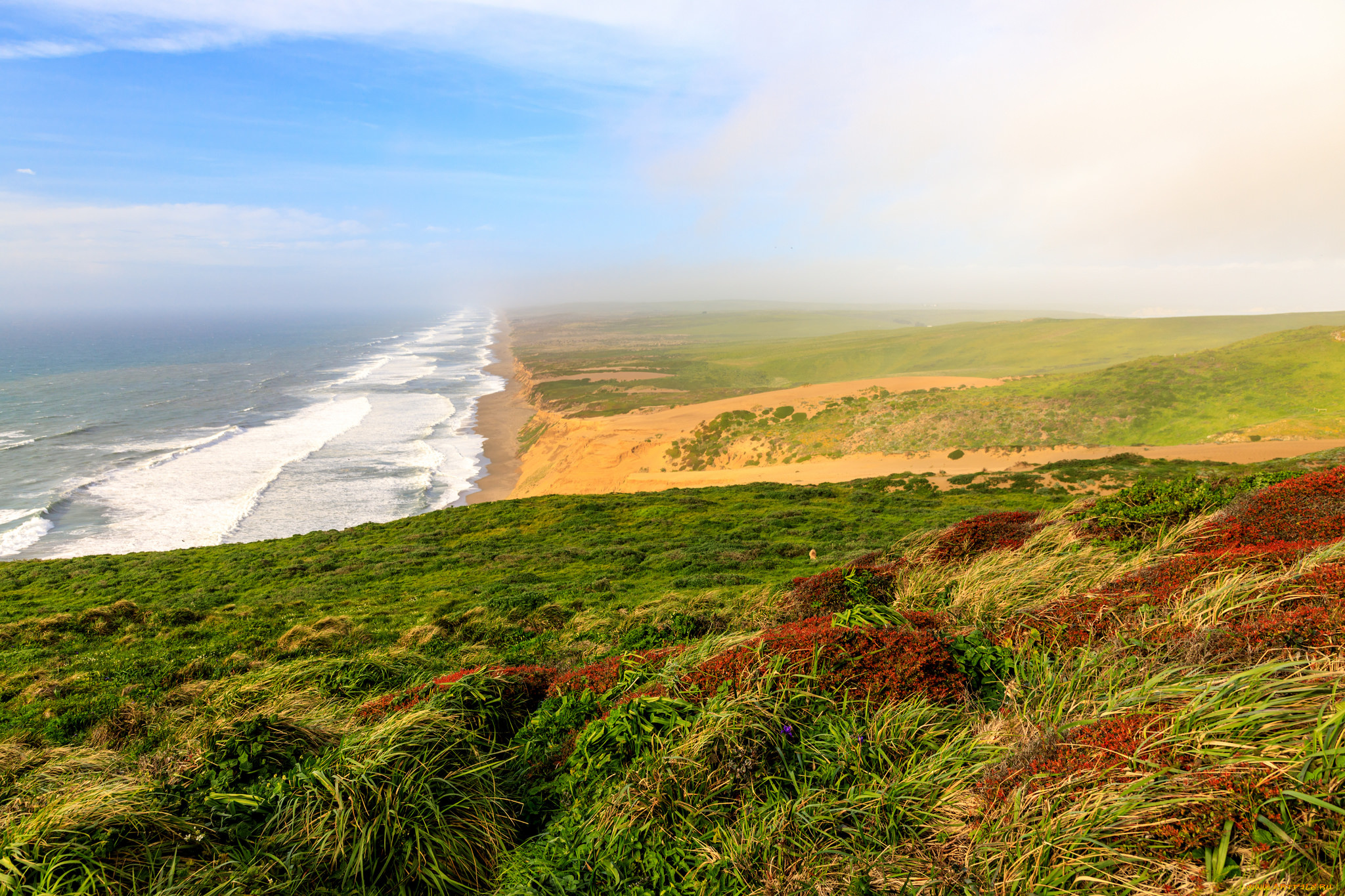 природа, побережье, простор