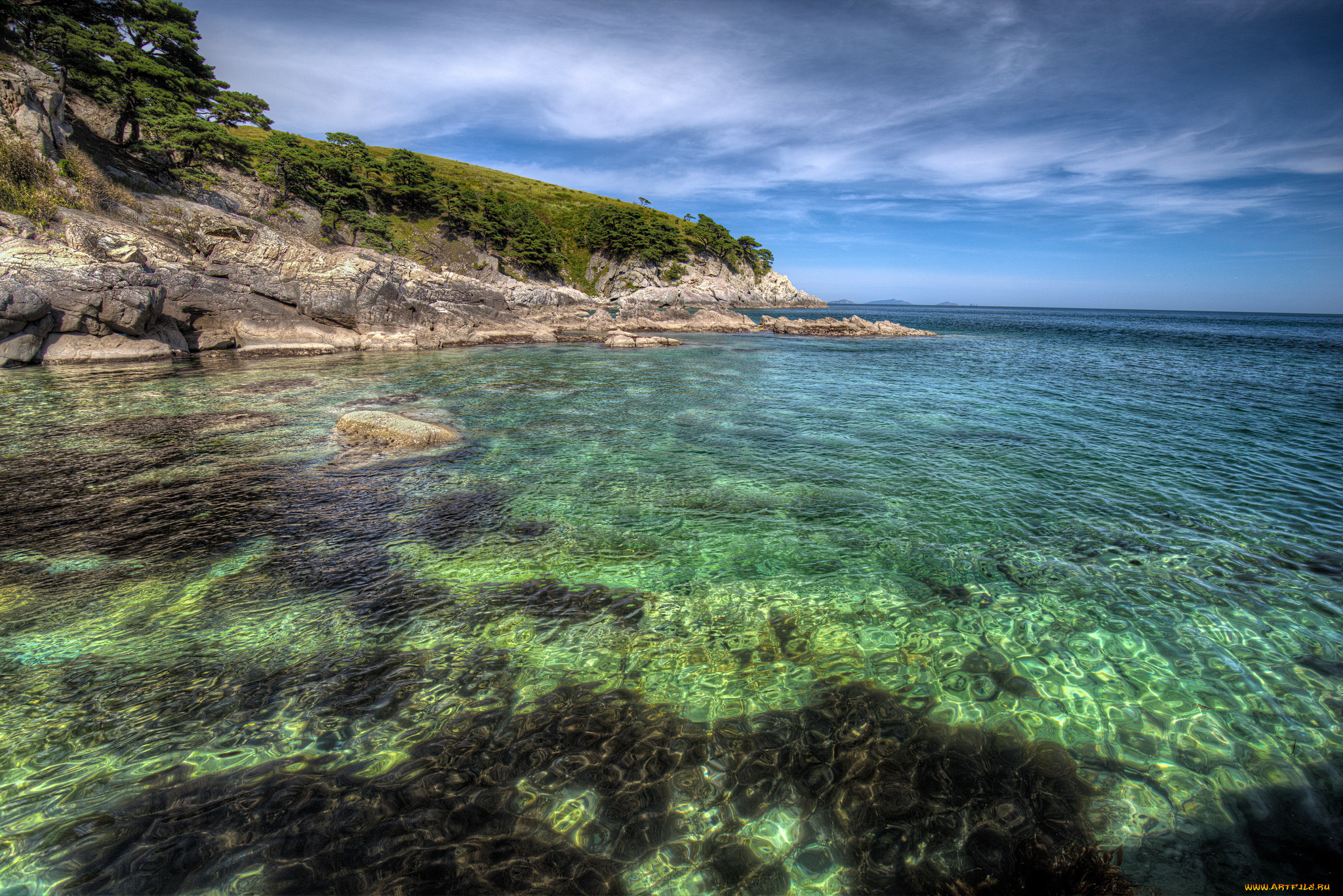 природа, побережье, простор