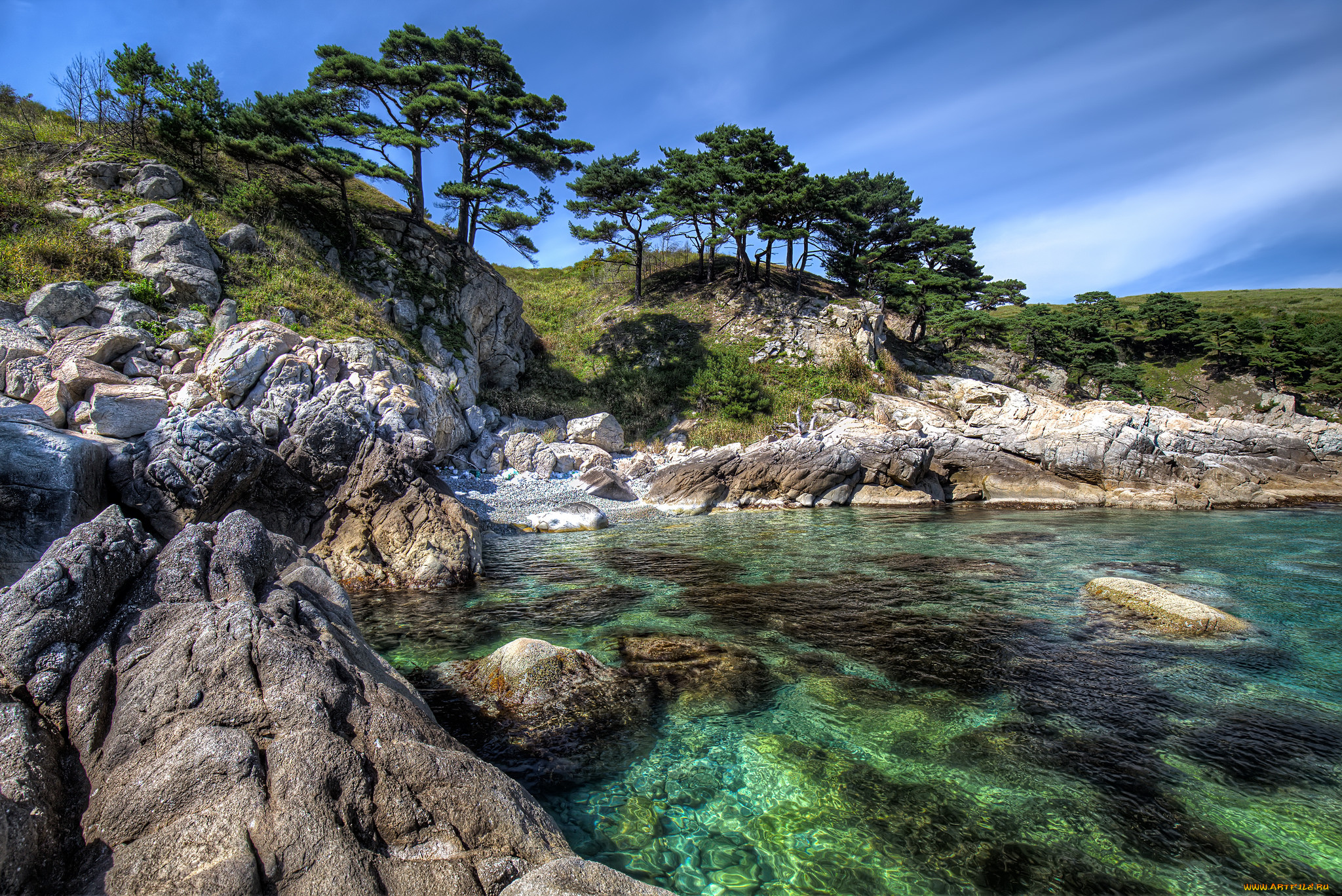 природа, побережье, простор