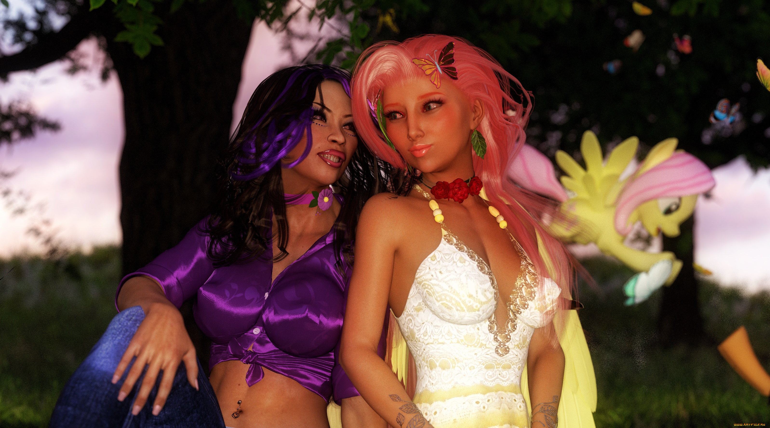 3д, графика, люди, , people, взгляд, девушки, фон